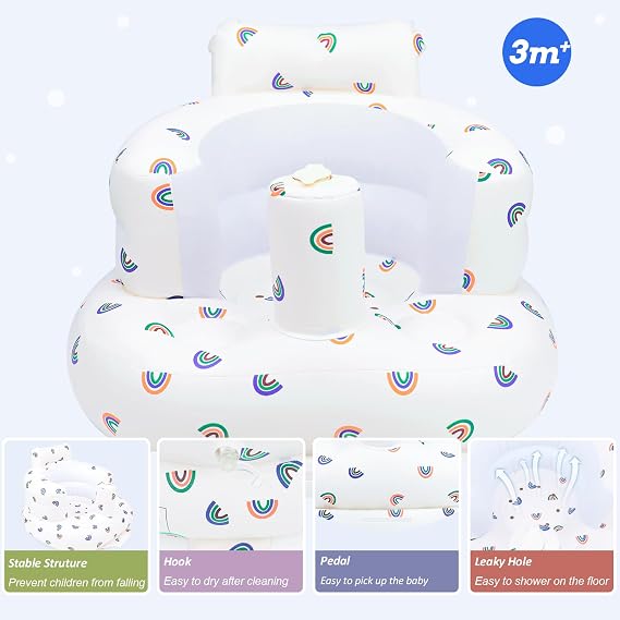 AirSwim Inflatable Baby Seat, Inflatable Baby Chair with Built-in Pump