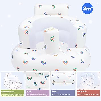 AirSwim Inflatable Baby Seat, Inflatable Baby Chair with Built-in Pump