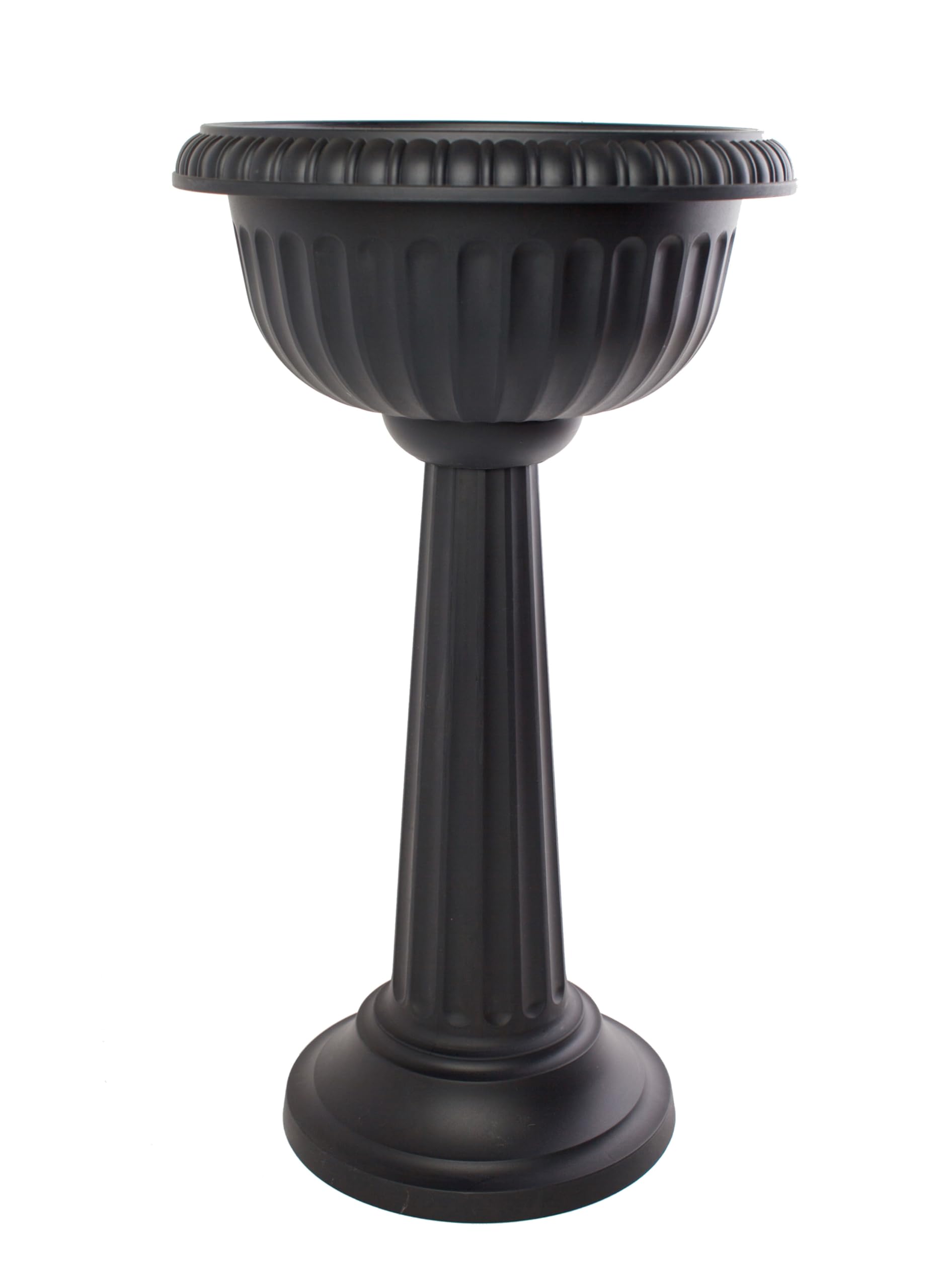Bloem Grecian black plastic urn planter 32 inch tall