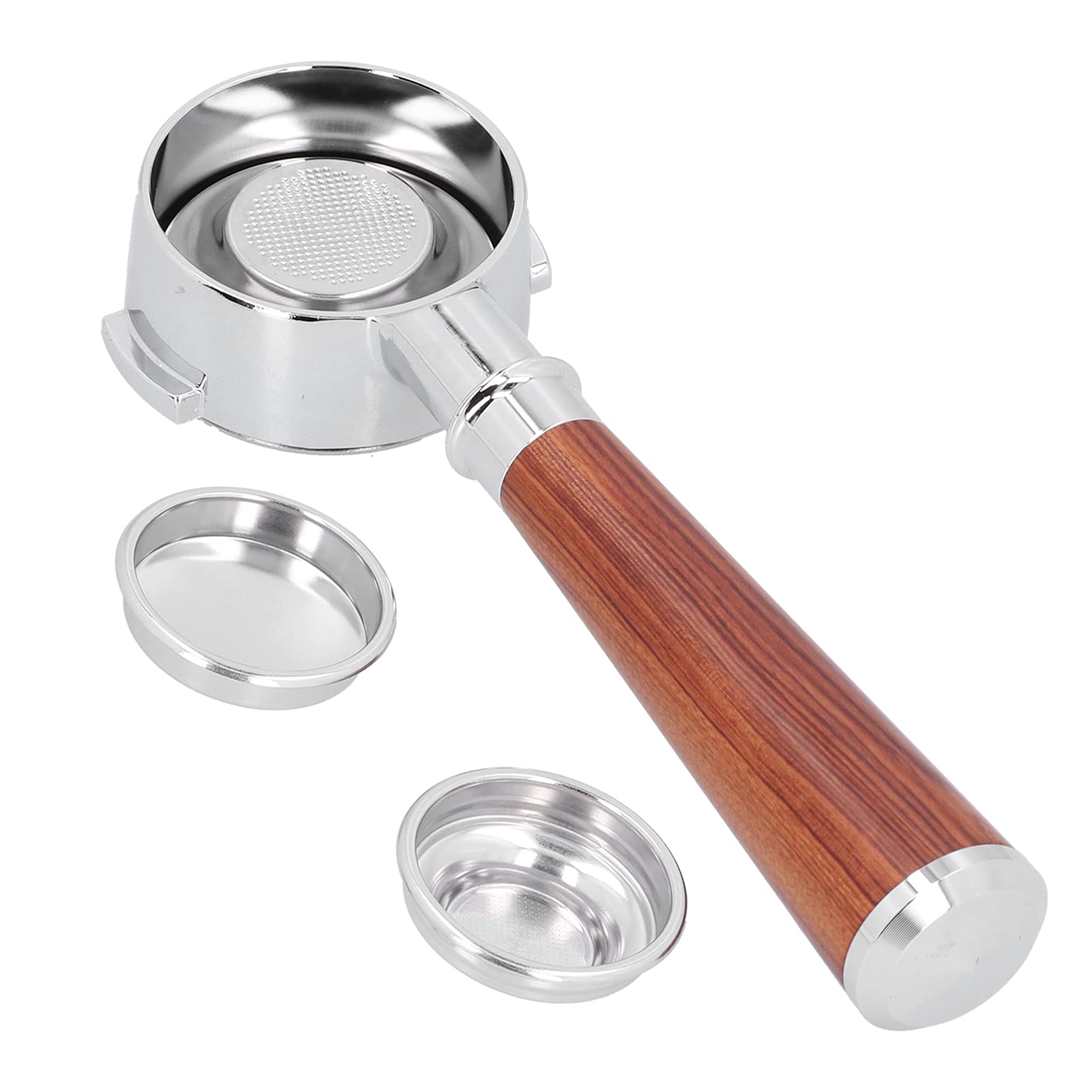 para Máquina de café de 58 Mm, Portafiltro Ergonómico sin Fondo de Madera para E61 y Más, Perfecto para los Amantes del café con Excelente Control de Extracción (Aleación E61, palisandro
