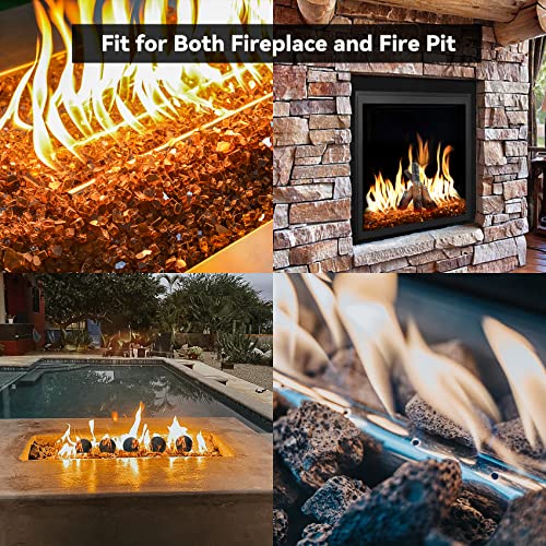 Image of Skyflame 24 inch x 6 inch Rectangular Gas Fire Pit and Fireplace H-Burner with 3 Pipes - 304 Stainless Steel - for Indoor & Outdoor Use