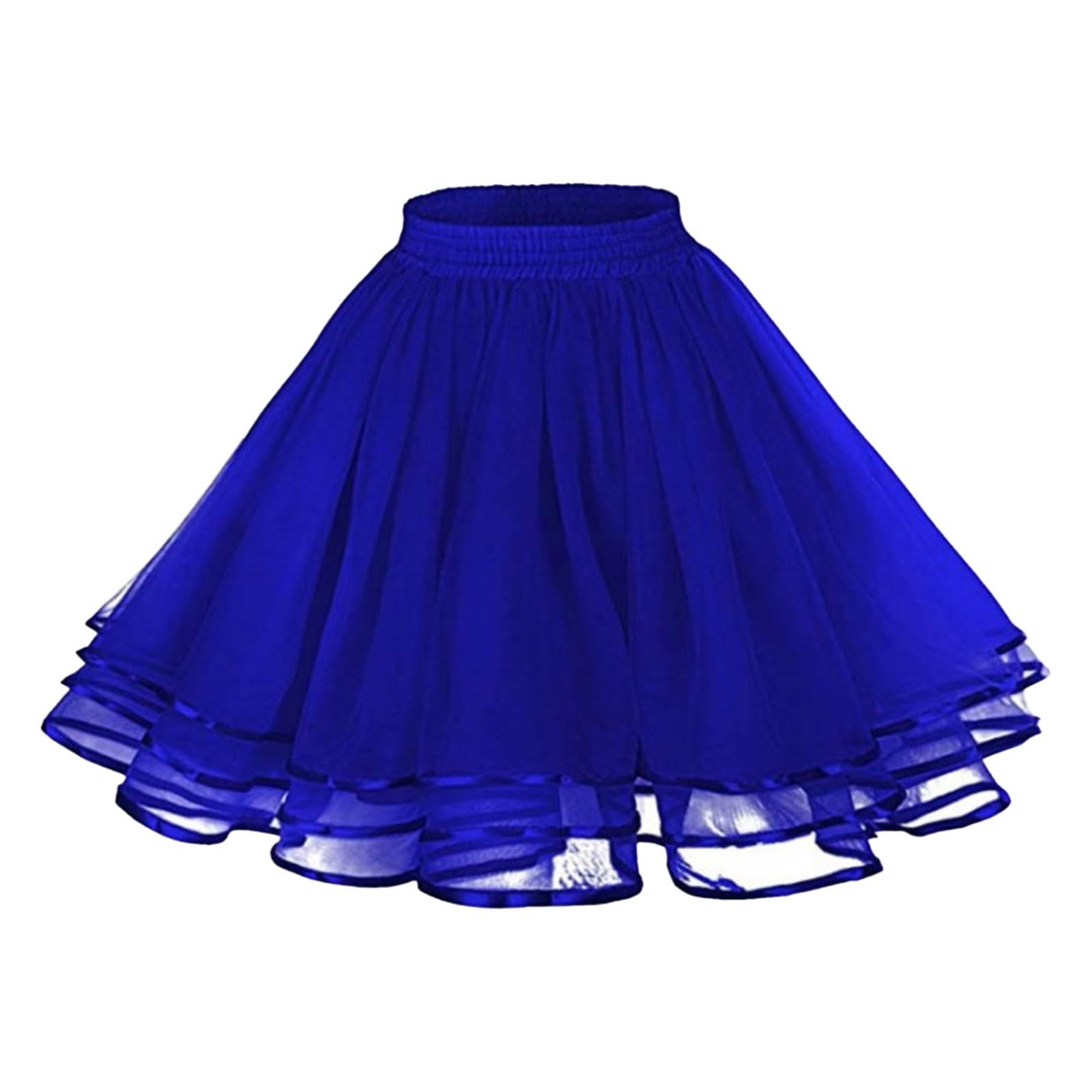 Tüllrock Damen,Petticoat Unterrock mit Elastische Hohe Taille Kleid Tüll Ballett Röcke Lang Tütü Tanzen Rock Rockabilly 50er Midirock Große Größen A-Linie Tanzröcke Mädchen,S-XL