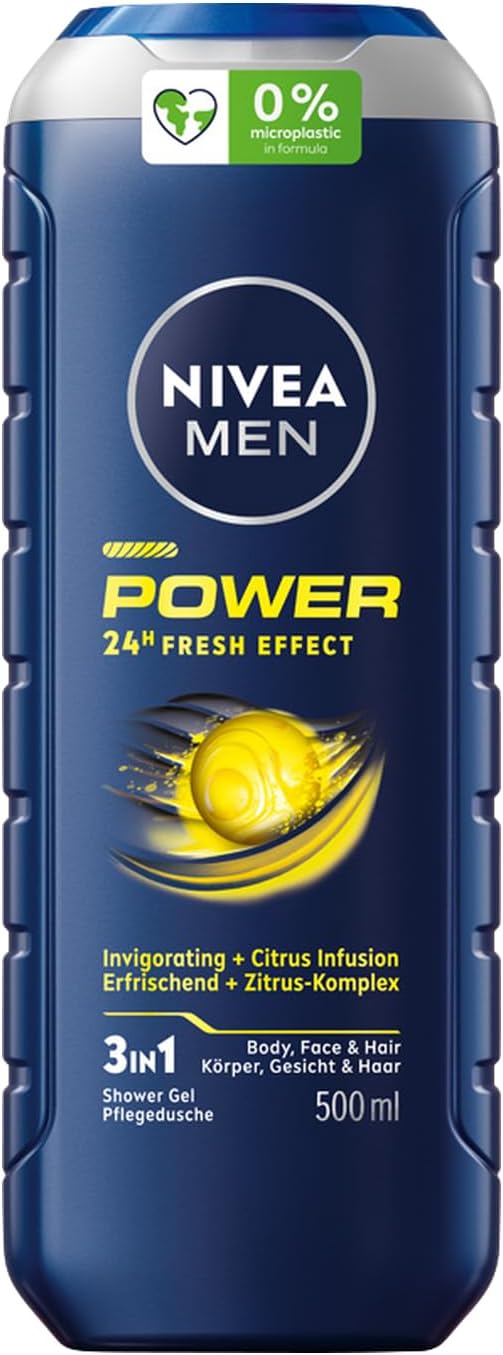 NIVEA MEN Power 24 H Fresh Effect 5in1 Pobudzający żel pod prysznic męski 500 ml
