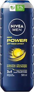 NIVEA MEN Power 24 H Fresh Effect 3w1 Pobudzający żel pod prysznic męski 500 ml