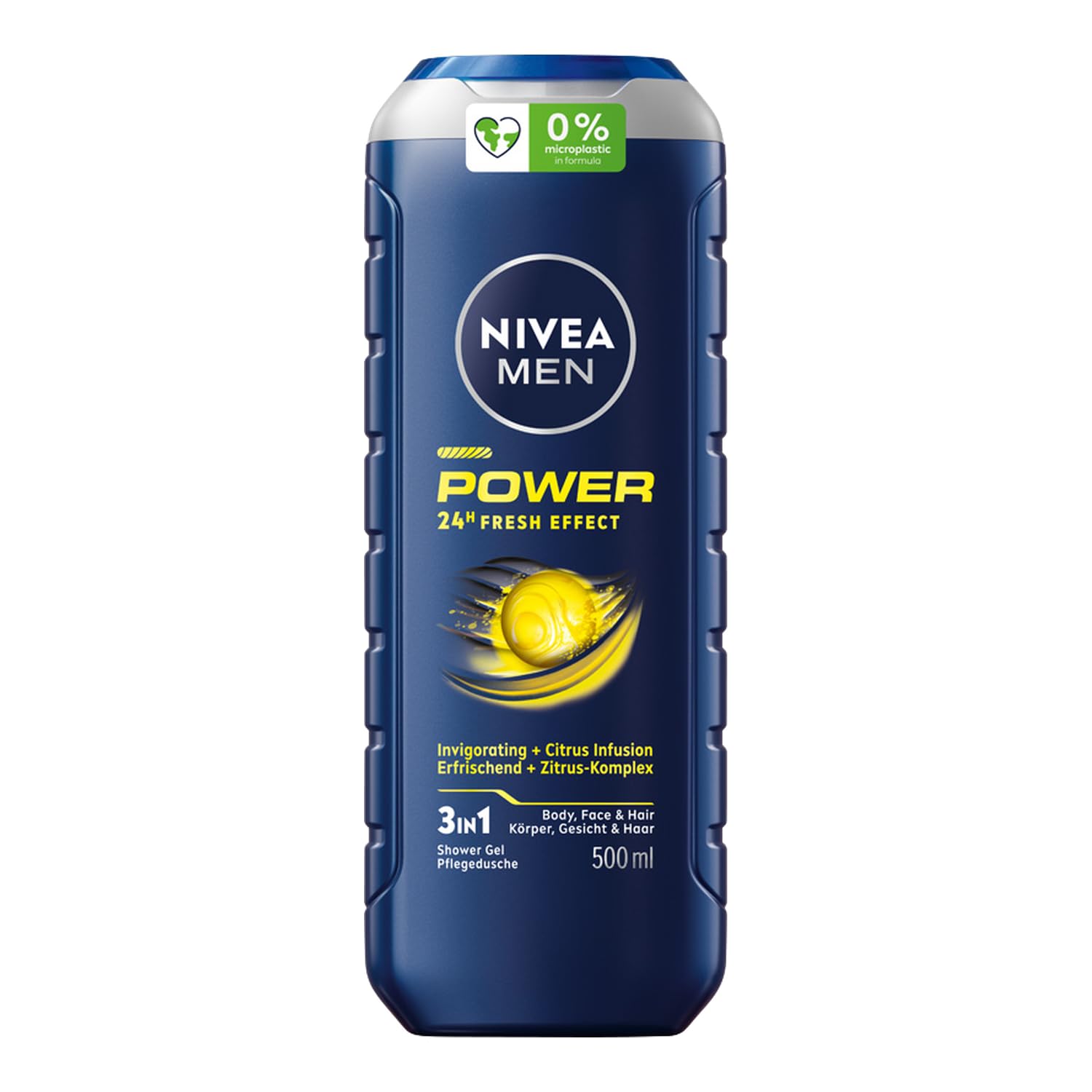 NIVEA MEN Power 24 H Fresh Effect 3w1 Pobudzający żel pod prysznic męski 500 ml