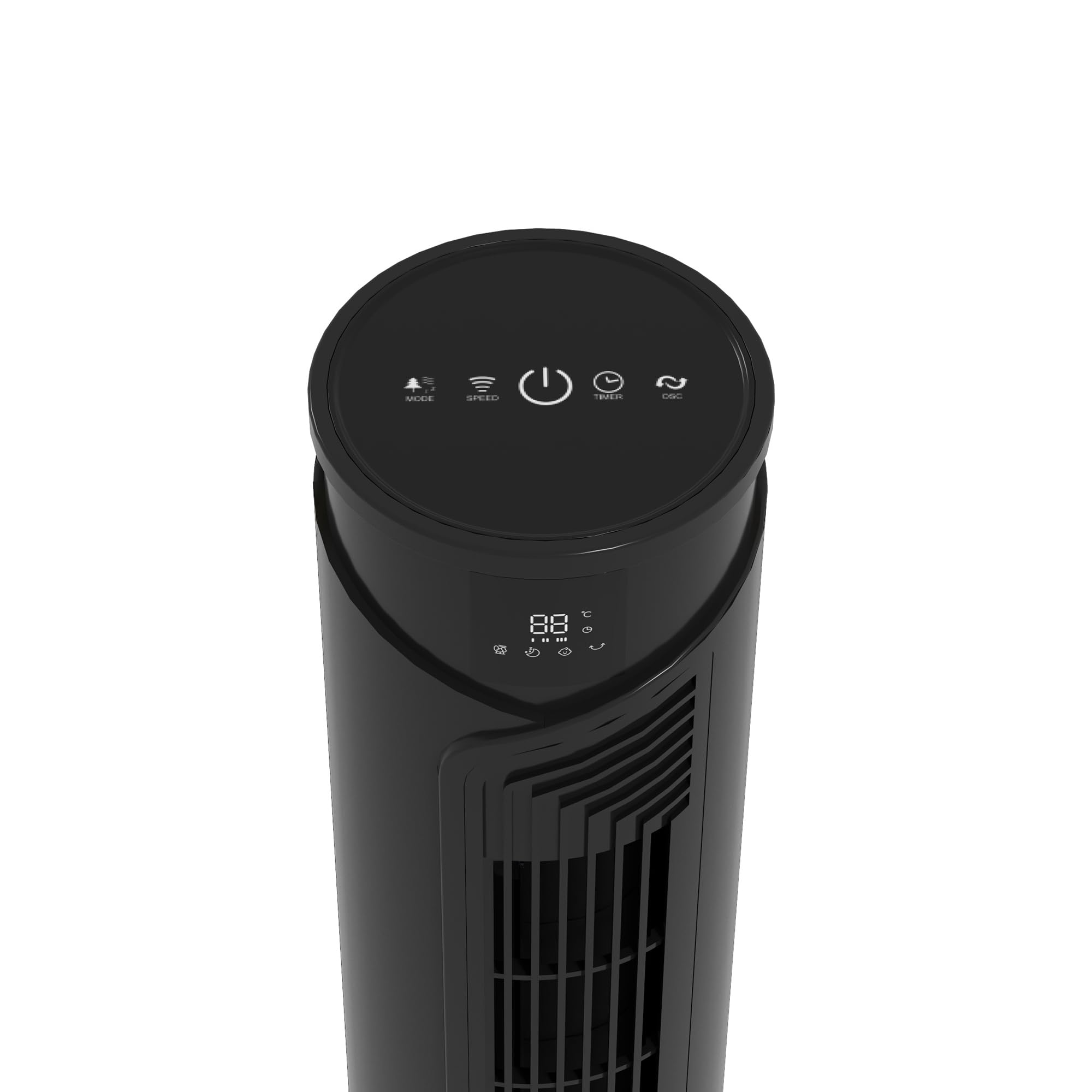 HOMCOM Ventilatore a Torre 45W a 4 Modalità e 3 Velocità con Timer da 12h, Ventilatore da Terra in ABS con Telecomando e Filtri dell'Aria, Ø31.5x93 cm, Nero