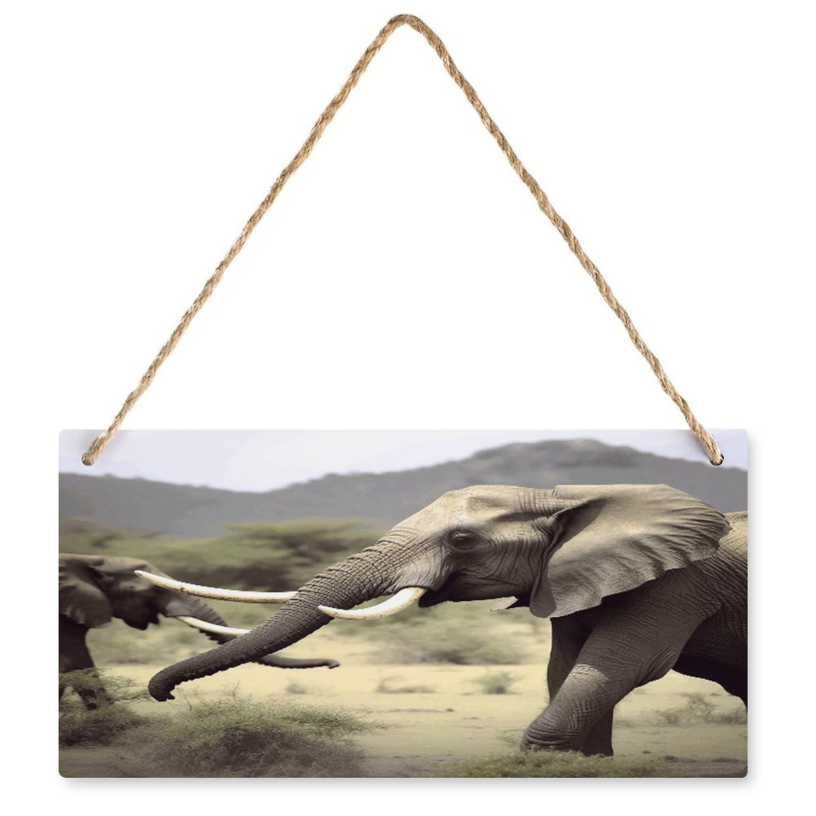 Fodpand Style Elephants Animals Wall Art Wooden Hanging Sign Decor, Artwork For Wall Decoration, Funny Plaque For Bedroom Kitchen Living Room Home Decoration 9.8 X 4.9 Inch