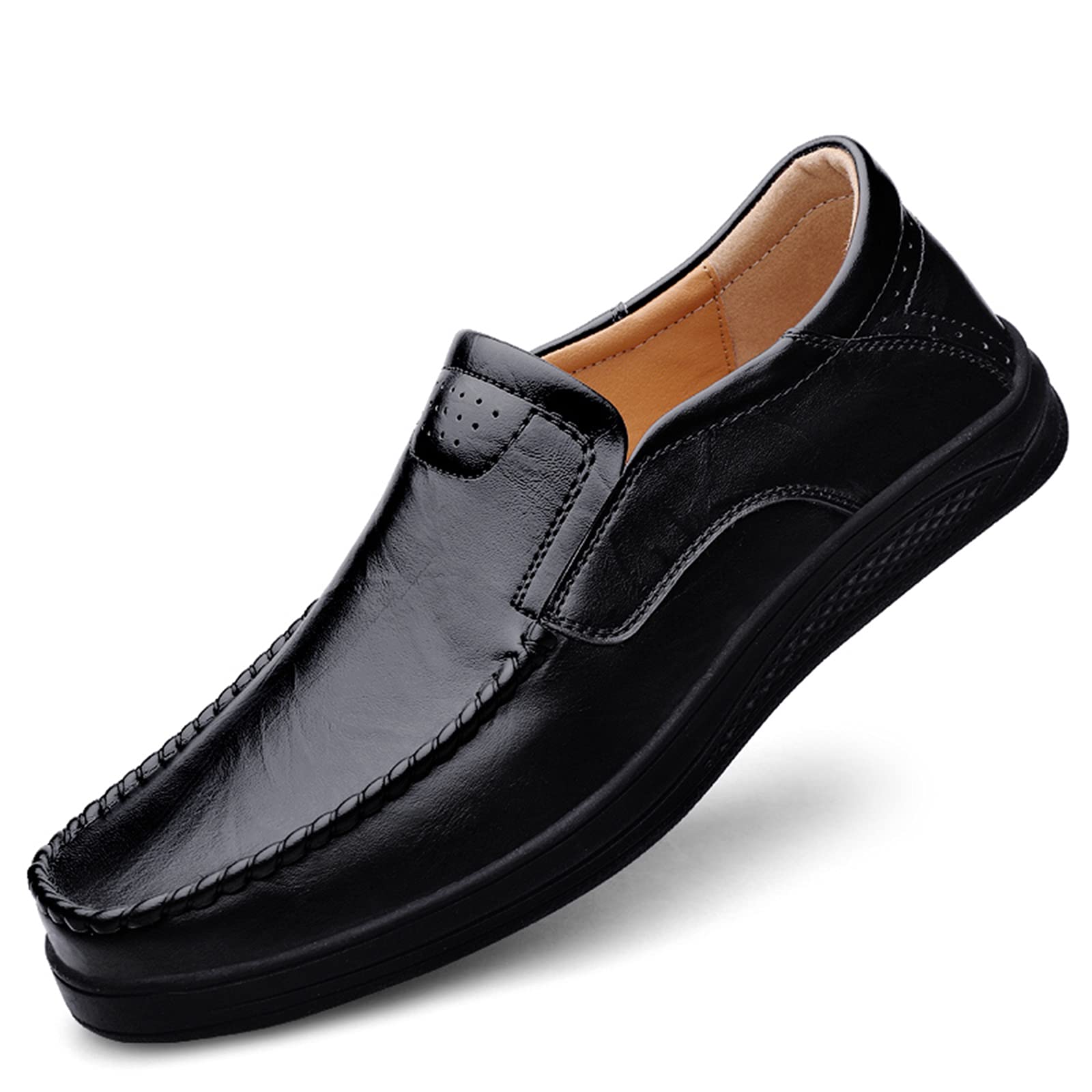 Hombres Casual Slip On Mocasines Zapatos de conducción Vestido de Cuero Mocasines Zapatillas Walking Boat Shoe Flats