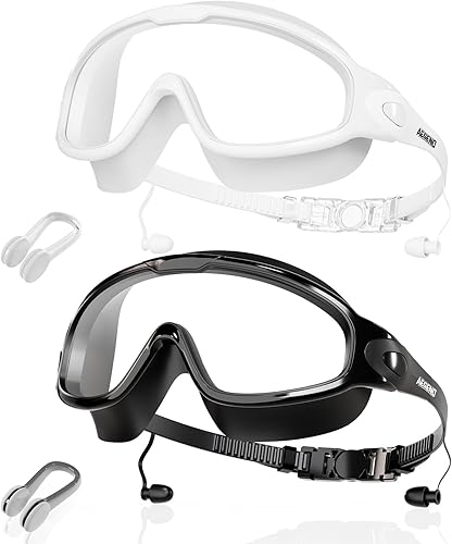 Miniatura 18 de Aegend - Nuevas gafas de natación de visión amplia para adultos, con protección antiniebla/UV, sin fugas, con tapones para los oídos para hombres y