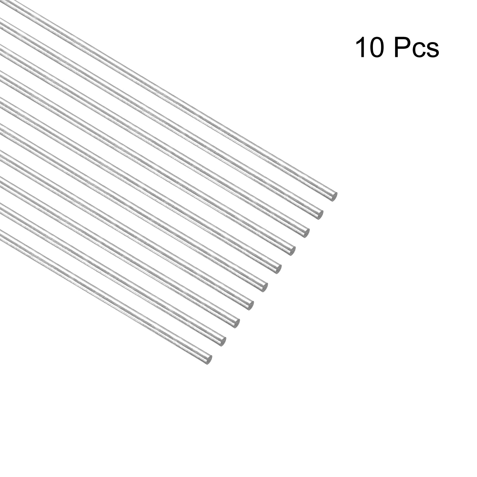 sourcing map Aste rotonde in acciaio inox 304, 0,8 mm x 300 mm, confezione da 10