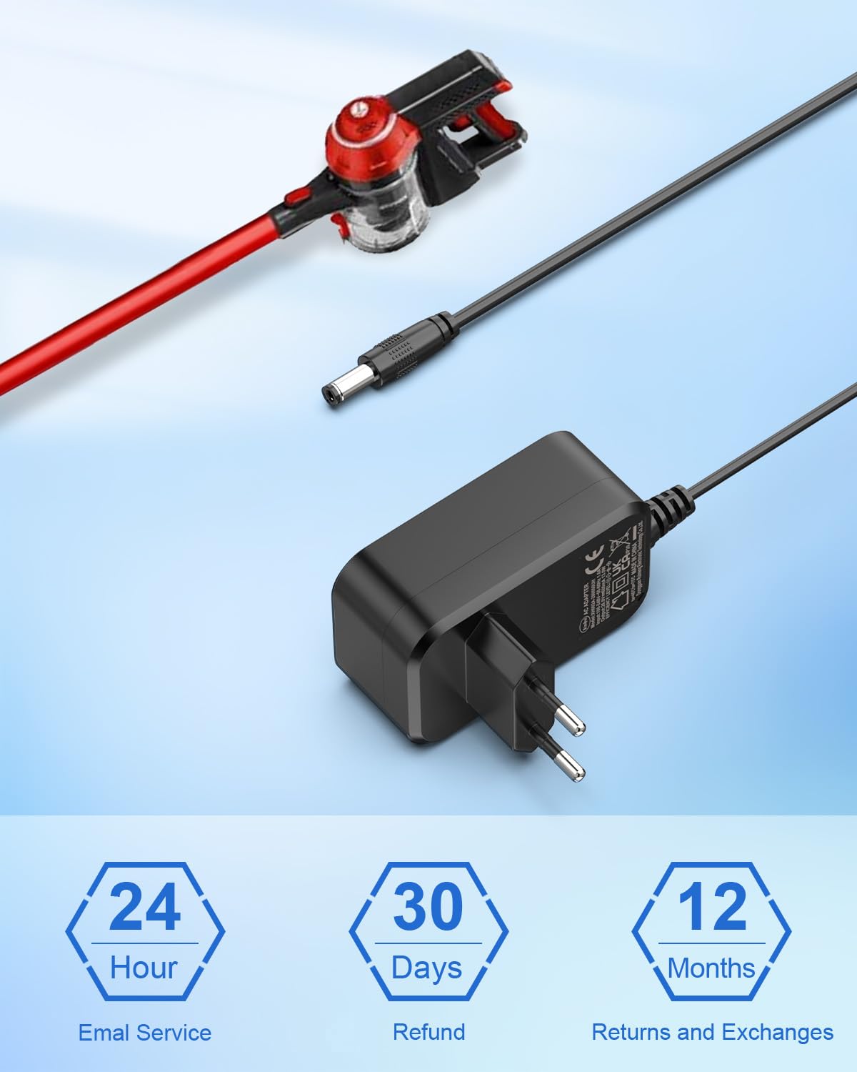 Alimentatore 26V Caricatore Compatibile con Hoover H-Free 100 200 500 700 800 HF222UPT HF122RH HF122GPT Freedom FD22 Serie FD22BC FD22G FD22L Aspirapolvere Caricabatterie Adattatore Charger