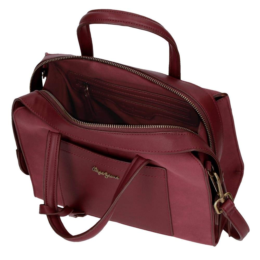 Pepe Jeans Lorain Bolso Bowling Rojo 28x21x14 cms Piel Sintética