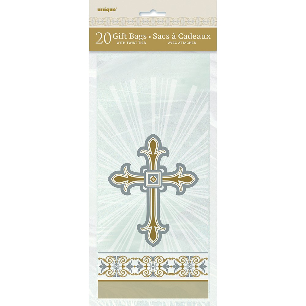 Unique Radiant Cross Religious Cellophane Bags, 11