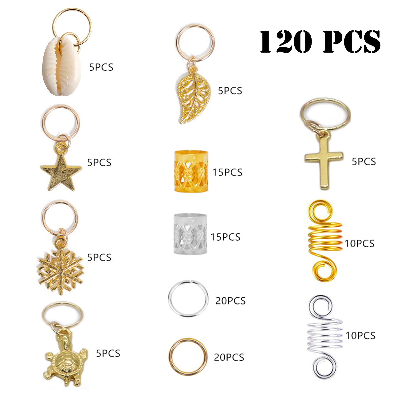 Clip E Anelli Per Capelli In Metallo - Accessori Per Dreadlock E Acconciature - Foto 7