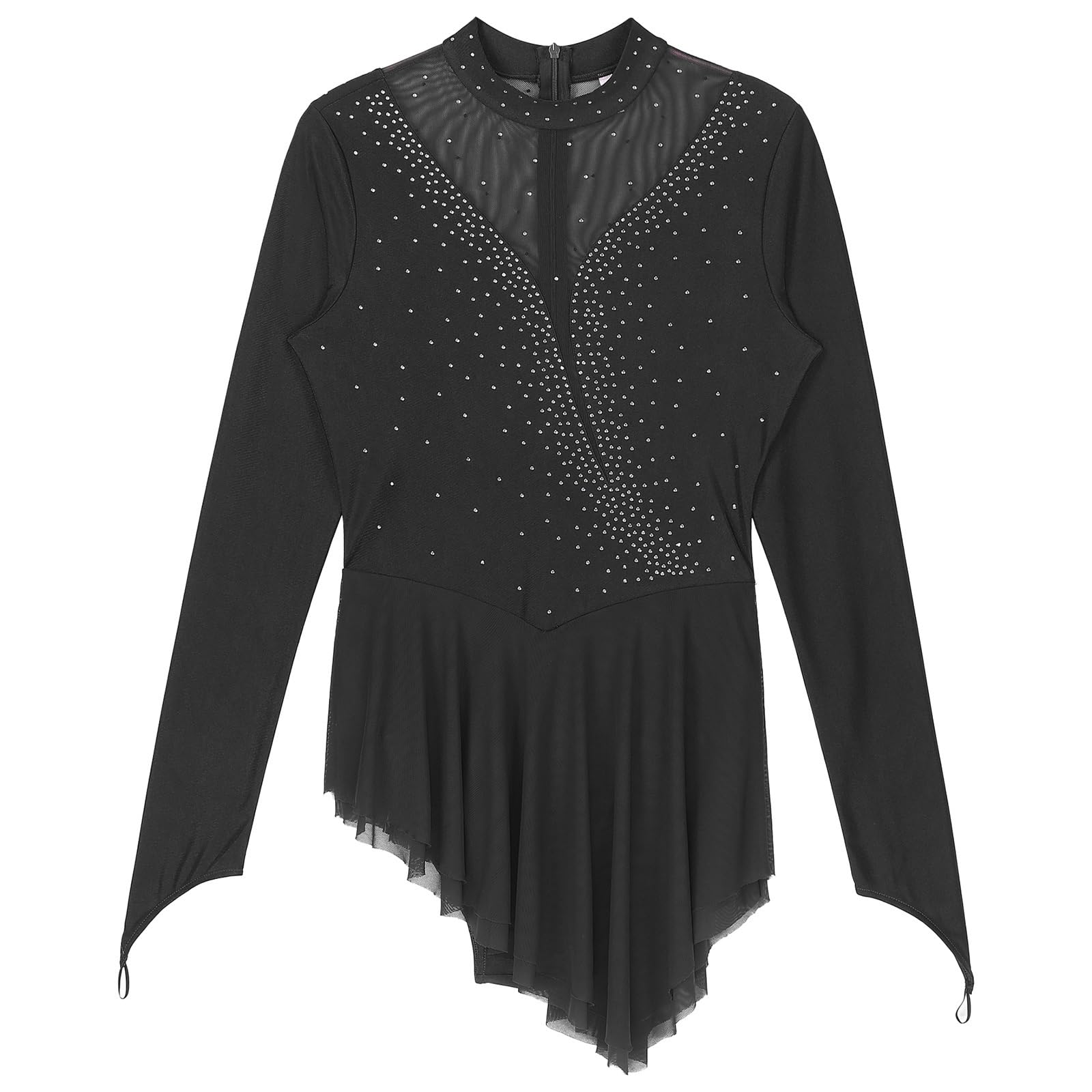 Body da ginnastica for balletto donna, body a maniche lunghe for, elegante abbigliamento ballo for con rete Per Adulti