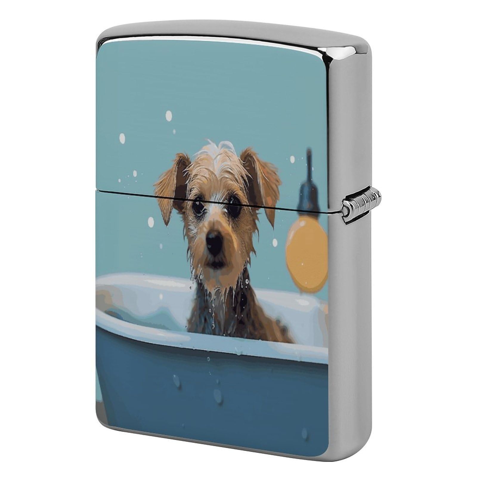 Fekiloot Style Funny Dog In Bathtub Lighter Case Cover Lighter Holder