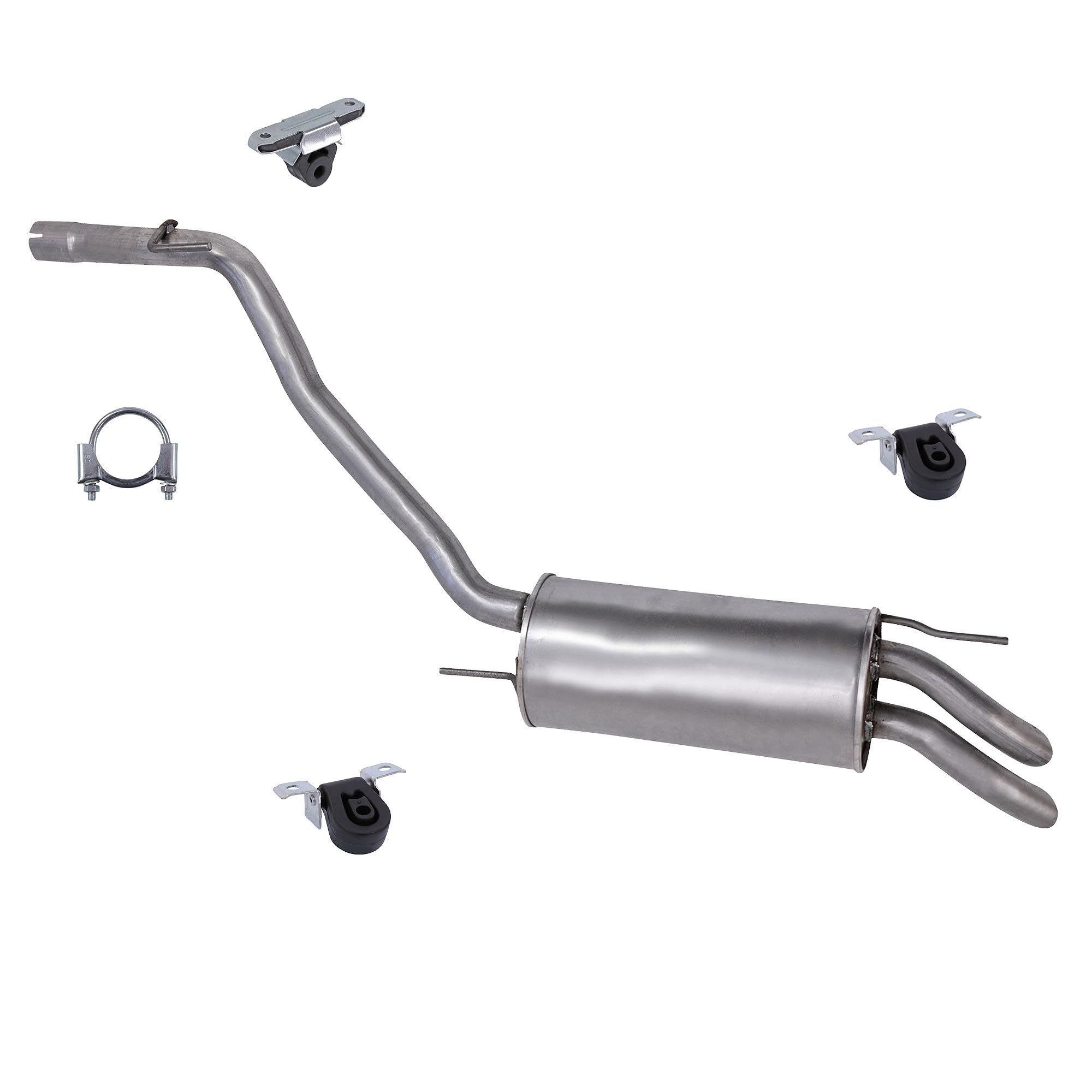 BESTPRICE Set di silenziatori di scarico 1x Silenziatore posteriore, con materiale di montaggio Compatibile con VW TRANSPORTER T4
