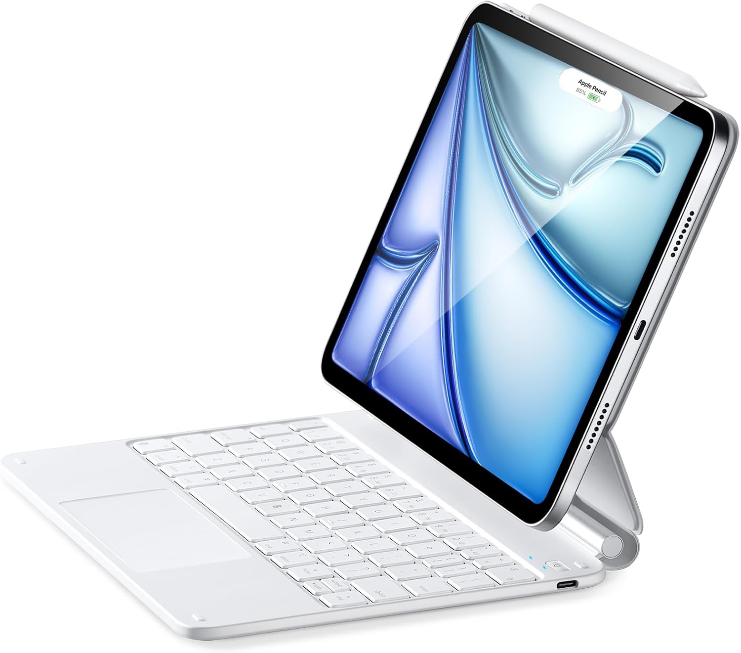 ESR iPad Air 11 inch Case with Keyboard (M3,2025/M2,2024), iPad Pro 11 & iPad Air 5/4 Magic Case, Easy-Set Floating Cantilever Stand, Precision Multi-Touch Trackpad, White?NOT for iPad Pro 11 M4? iPad Air 11/5/4, iPad Pro 11 White