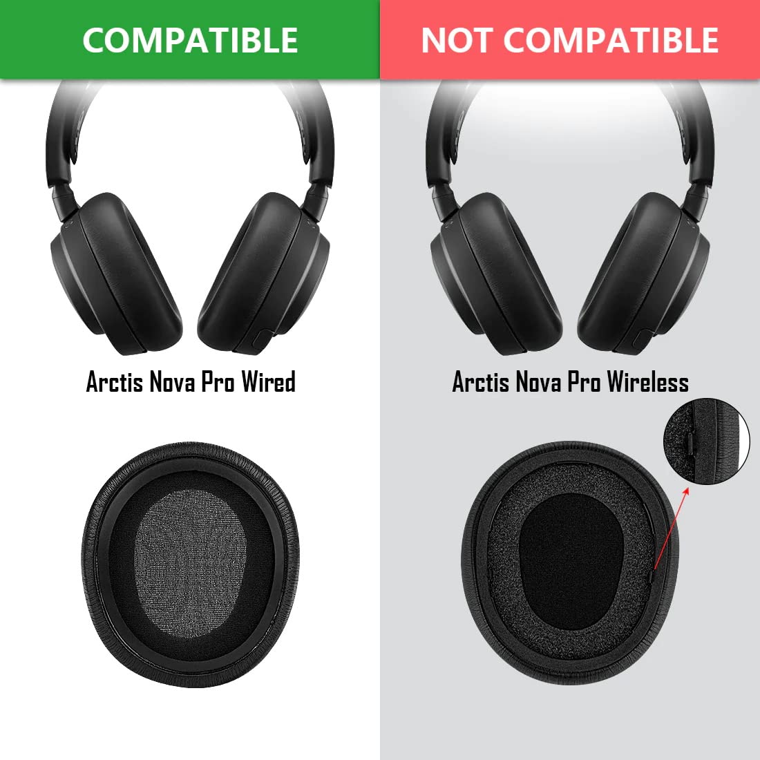 Amazon | V-MOTA イヤーパッド Steelseries Arctis Nova Pro 有線 Nova