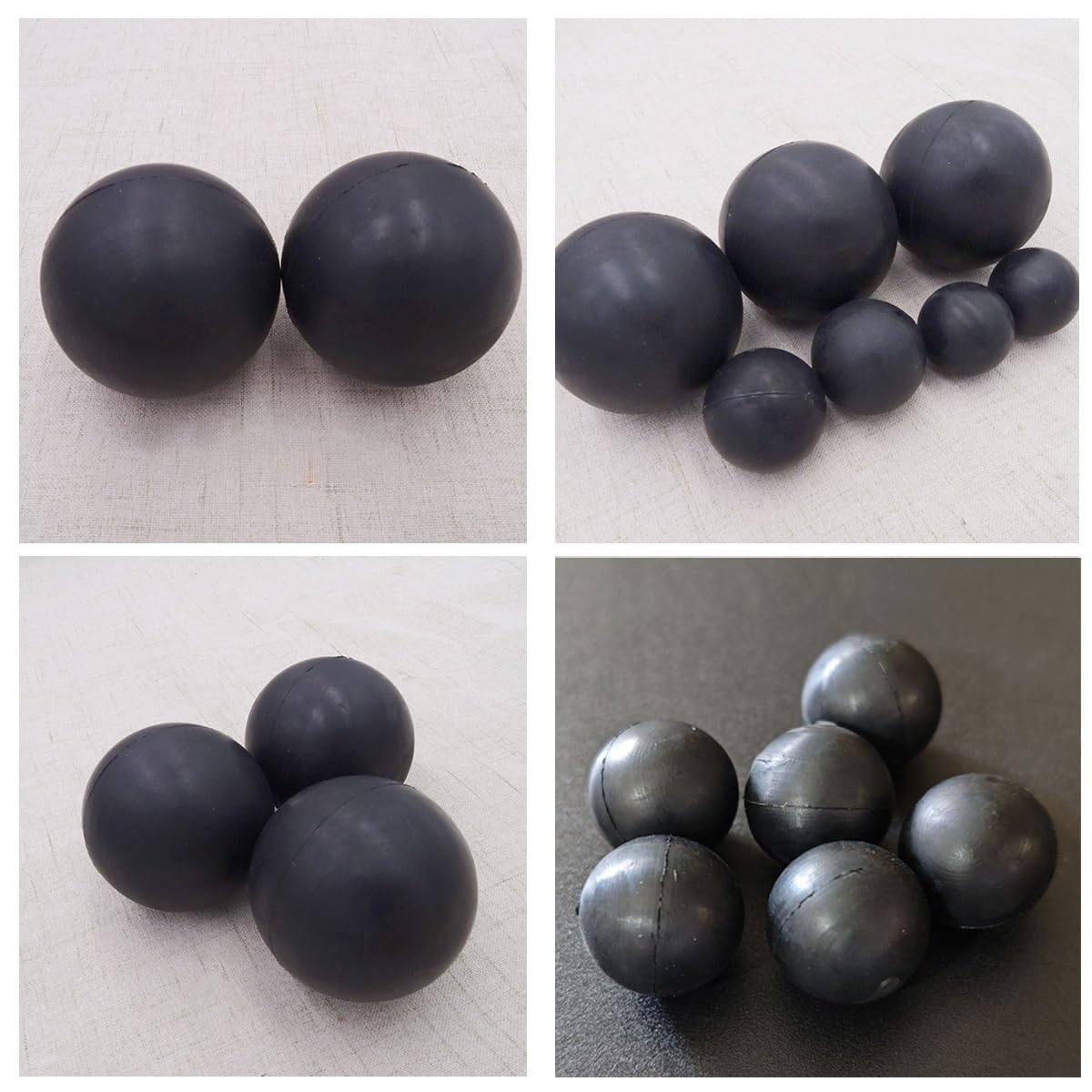Schwarzer Vollgummiball, 20-75mm Durchmesser, langlebige runde Gummikugeln für Trainingsübungen, Bergbaumaschinen und Vibrationssiebanwendungen((10pcs)40mm)