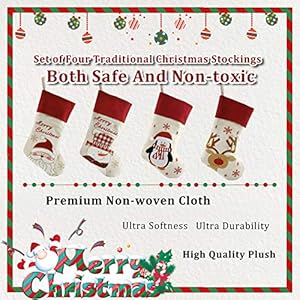 Bstaofy 18'' Rustic Christmas Stockings Set of 4 Felt Santa Reindeer Snowman Penguin Stockings Xmas Tree Ornaments Party Decor for Kids Family Bstaofy 18 Rustic Christmas Stockings Set of 4 Felt Santa Reindeer Snowman Penguin Stockings Xmas Tree Ornaments Party Decor for Kids Family