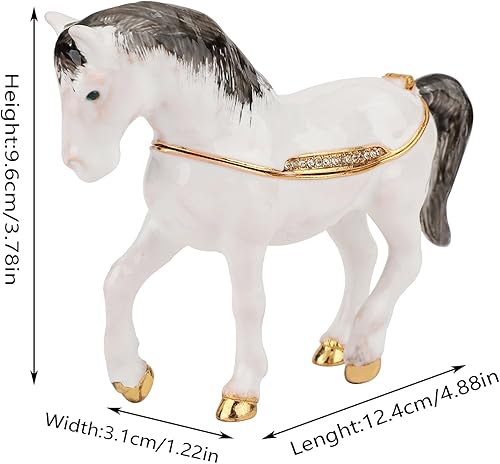 Miniatura 4 de Cajas de baratijas de caballos con bisagras pintadas a mano esmaltadas de animales adornos, regalo único para decoración del hogar