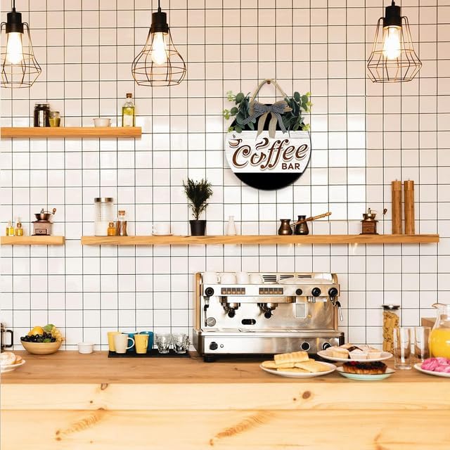 Coffee Bar Wall Art - Vintage Wood Coffee Decor