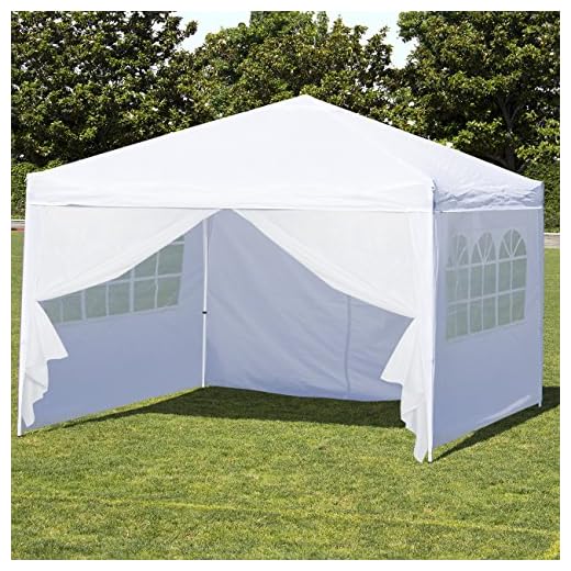 Best Choice Products 10x10ft Lightweight Portable Instant Pop Up Canopy Shade Shelter Gazebo Tent w/Carry Case and Side Walls, White
