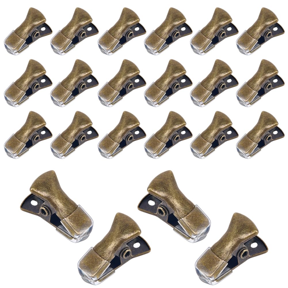 CRASPIRE 35Pcs Metal Alligator Clips Antique Bronze Mini Sweater Clamps Spring Clip Small Flat Mouth Non-Slip with Rubber Cover for Crafts Paper ID Badge Holders Lanyards Clothing Glasses Accessories
