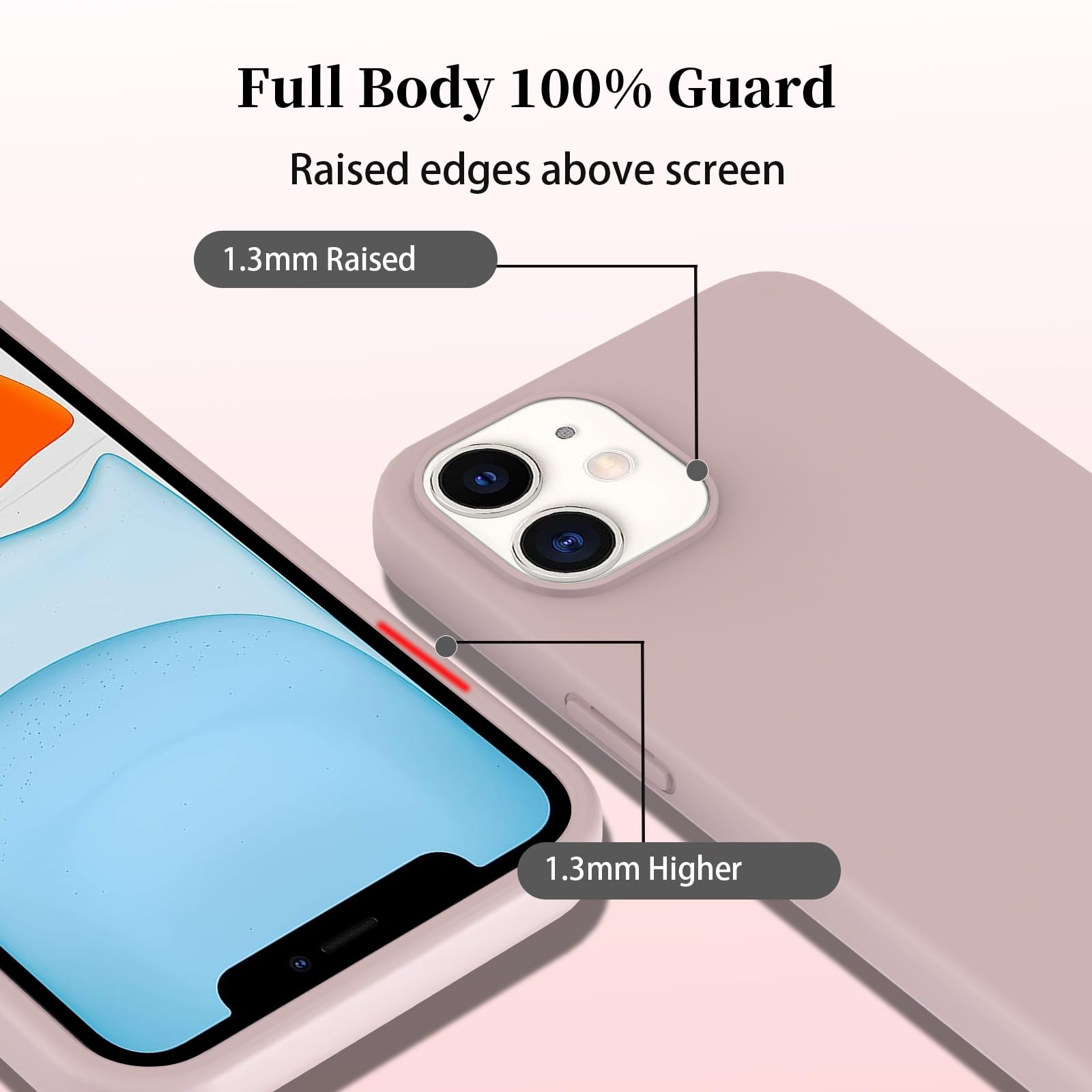 AOMYKE Cover per iPhone 11 con Cordino, Custodia con Laccio Collana Tracolla Collo Liquido Silicone Antiurto TPU Antiurto AntiGraffio Case - Rosa