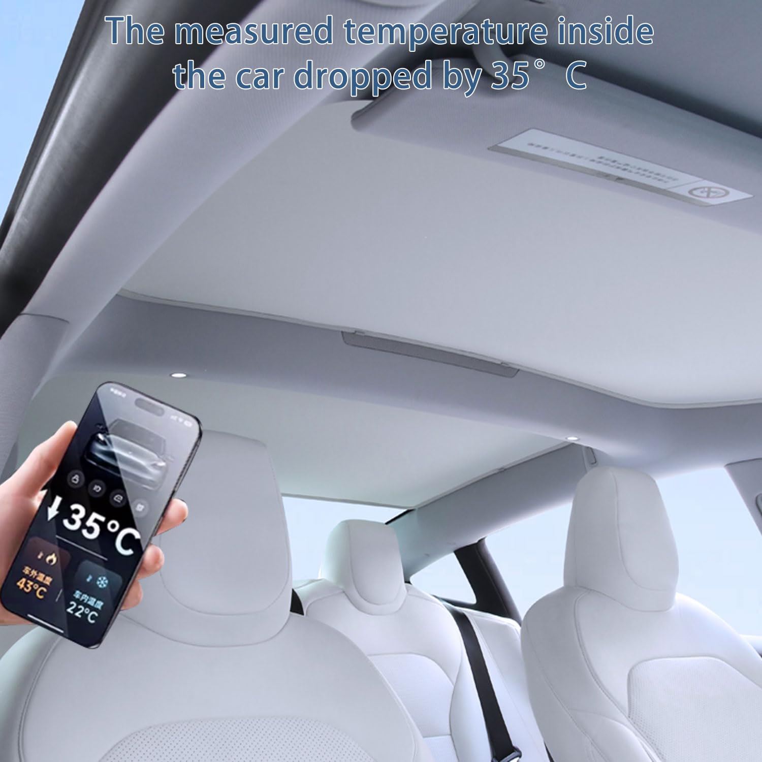 TOPABYTE Parasol de Techo para Tesla Model 3 Highland 2026 2018-2025, Parasol de Vidrio para Techo Solar, Aislamiento de Ventana, Protección UV y Térmica, Beige (Producido en China)