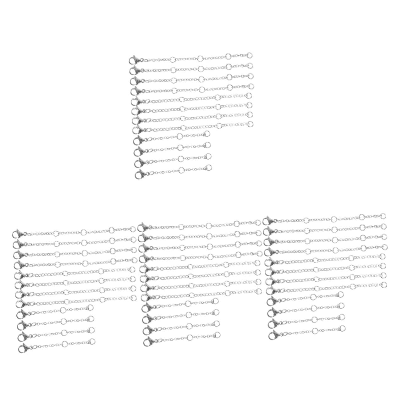 Tofficu 120piezas Extensores De Cadena Inoxidable Para Collares y Pulseras Para Diy Joyería