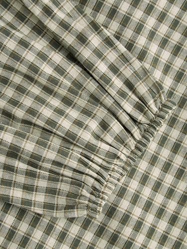 CIDER Shirts for Women Gingham Tie Front Crop Top Long Sleeve Crew Neck Blouse Plaid Shirt Womens Blouses3