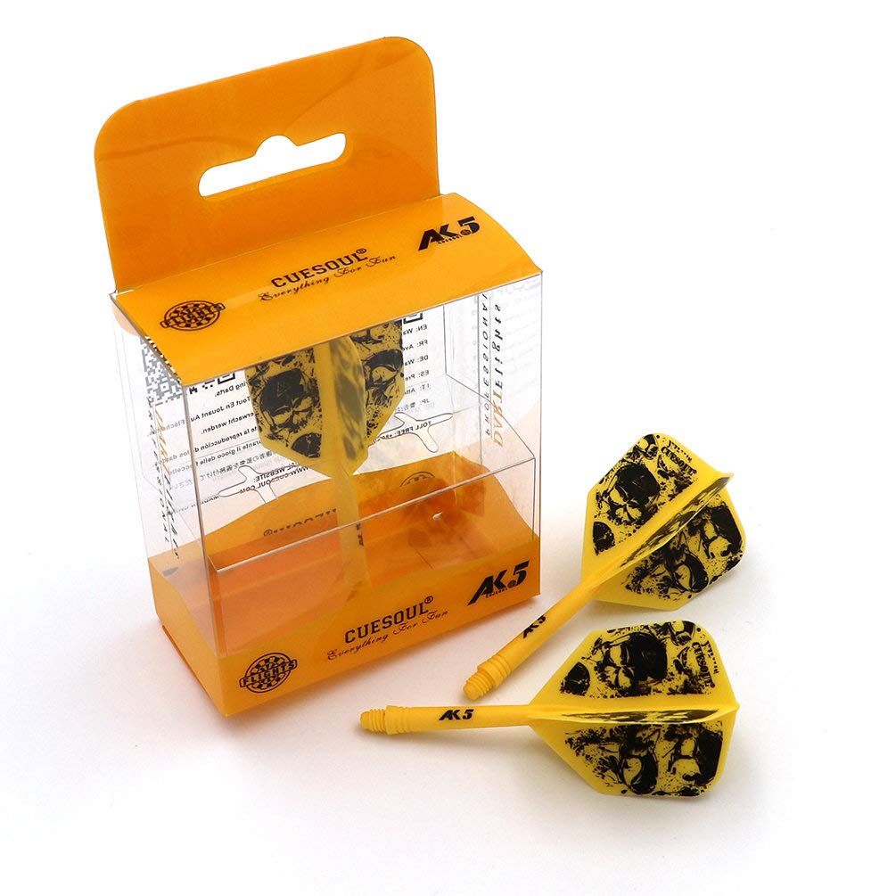 CUESOUL Rost Eje de dardo Integrado y Plumas estándar/lágrima de Pera/Forma Delgada con patrón Atractivo, Juego de 3 Piezas - 5