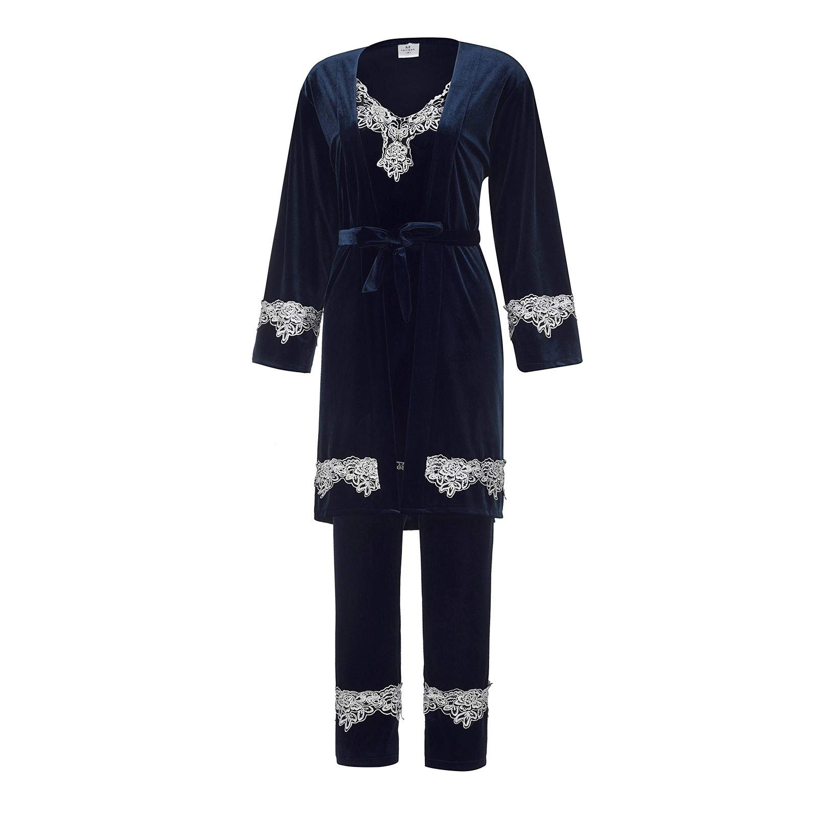 Conjunto de pijama para mujer, de franela, camisón de encaje, camisones de dormir, paquete de 4 camisones cómodos, camisones de manga larga, camisón largo sexy, vestido de dormir corto, ropa de