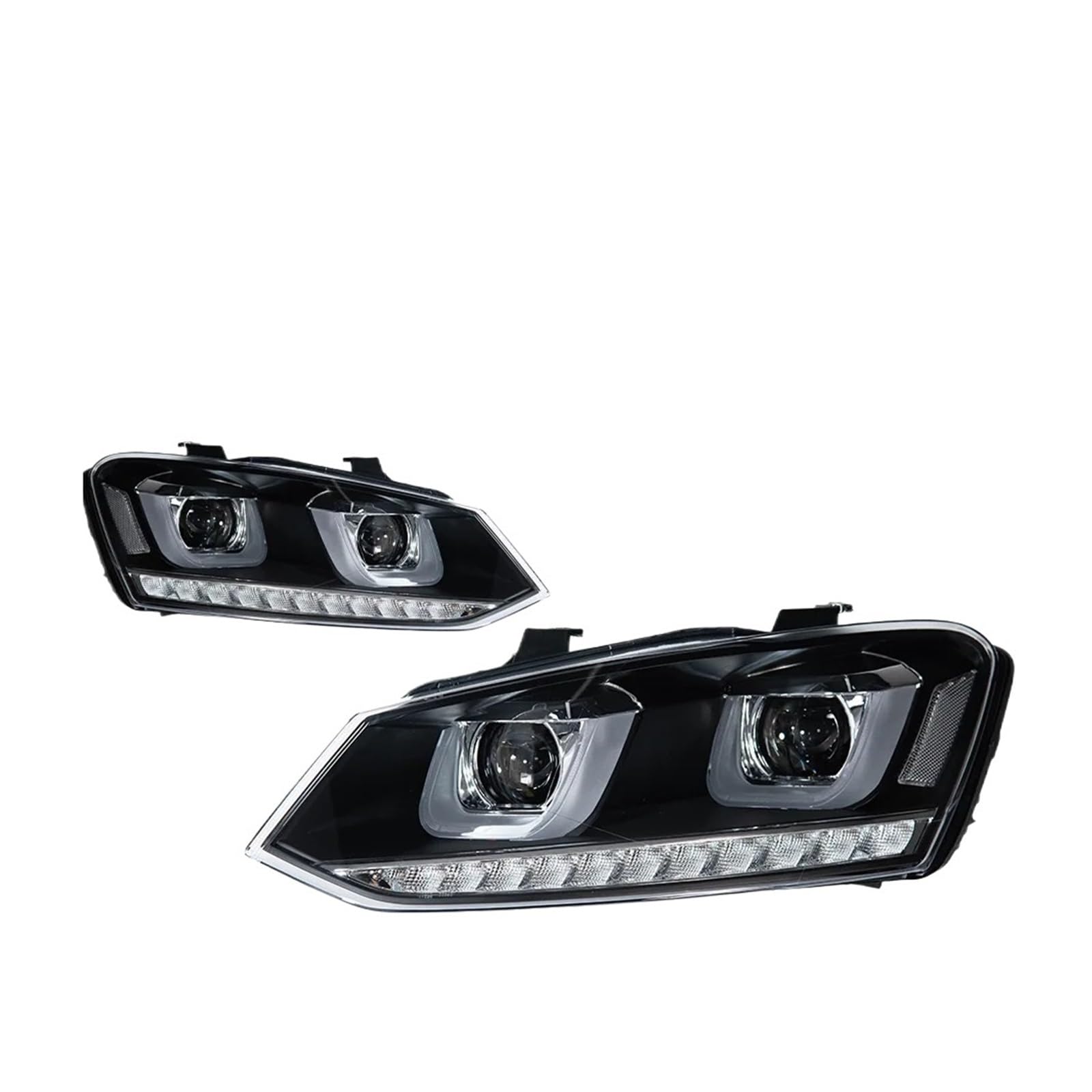Nachrüsten von Scheinwerferbaugruppen mit, kompatibel for Vw, Dualenses und sequentiellen Blinkern(Silver version)