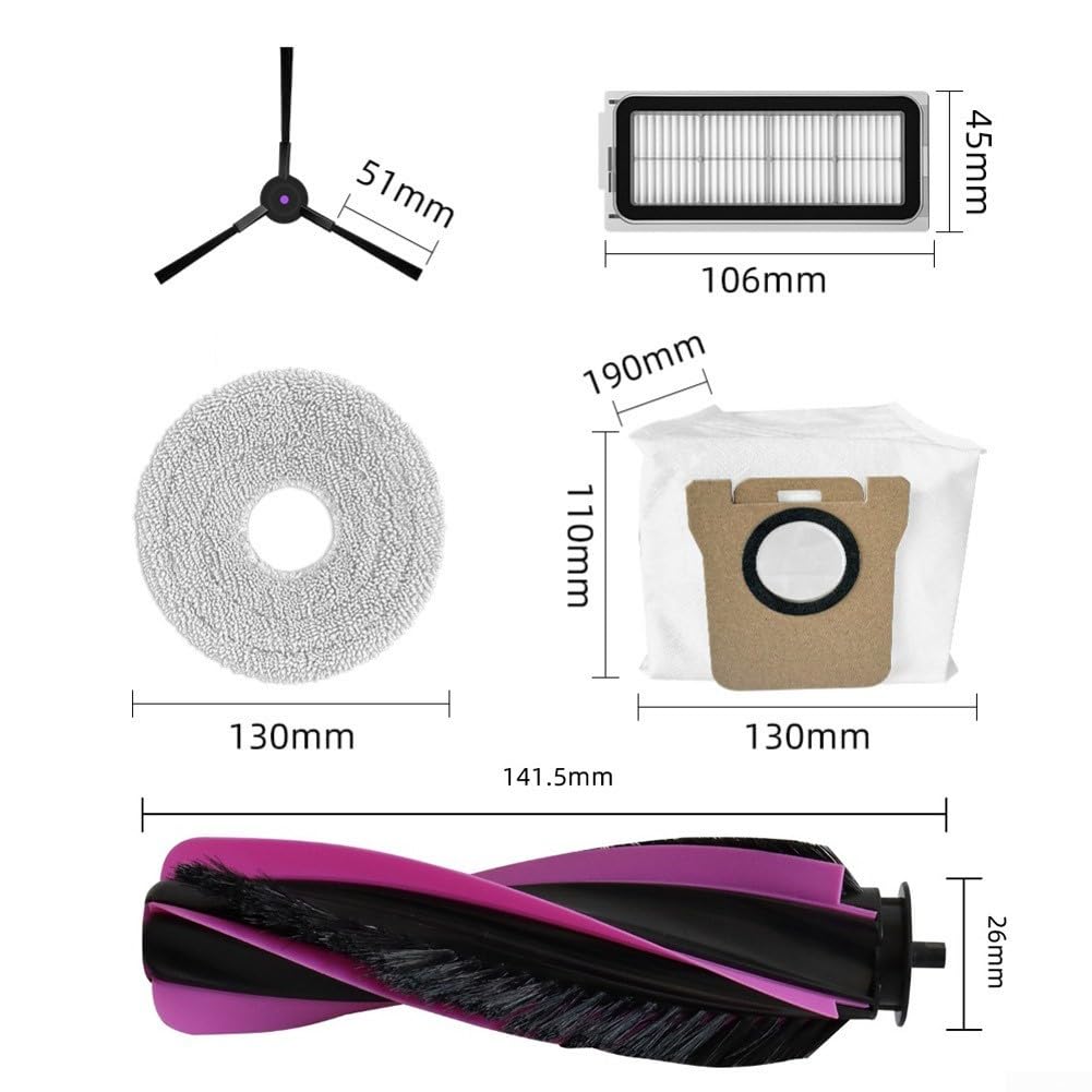 Kit 4 Brosses Latérales Nylon Pour Robot pour airbot L50 Kit(B)