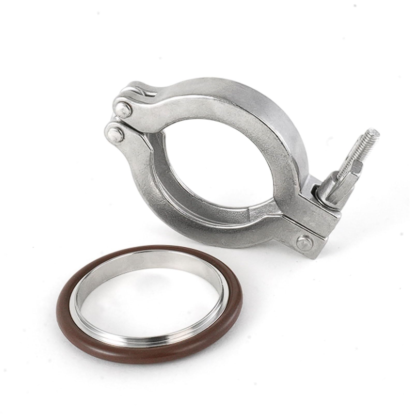 Fascette per vuoto in acciaio inox 304, 4 set di supporti per tubi a montaggio rapido con staffe in alluminio e anelli in nitrile, KF16-KF50(KF50)