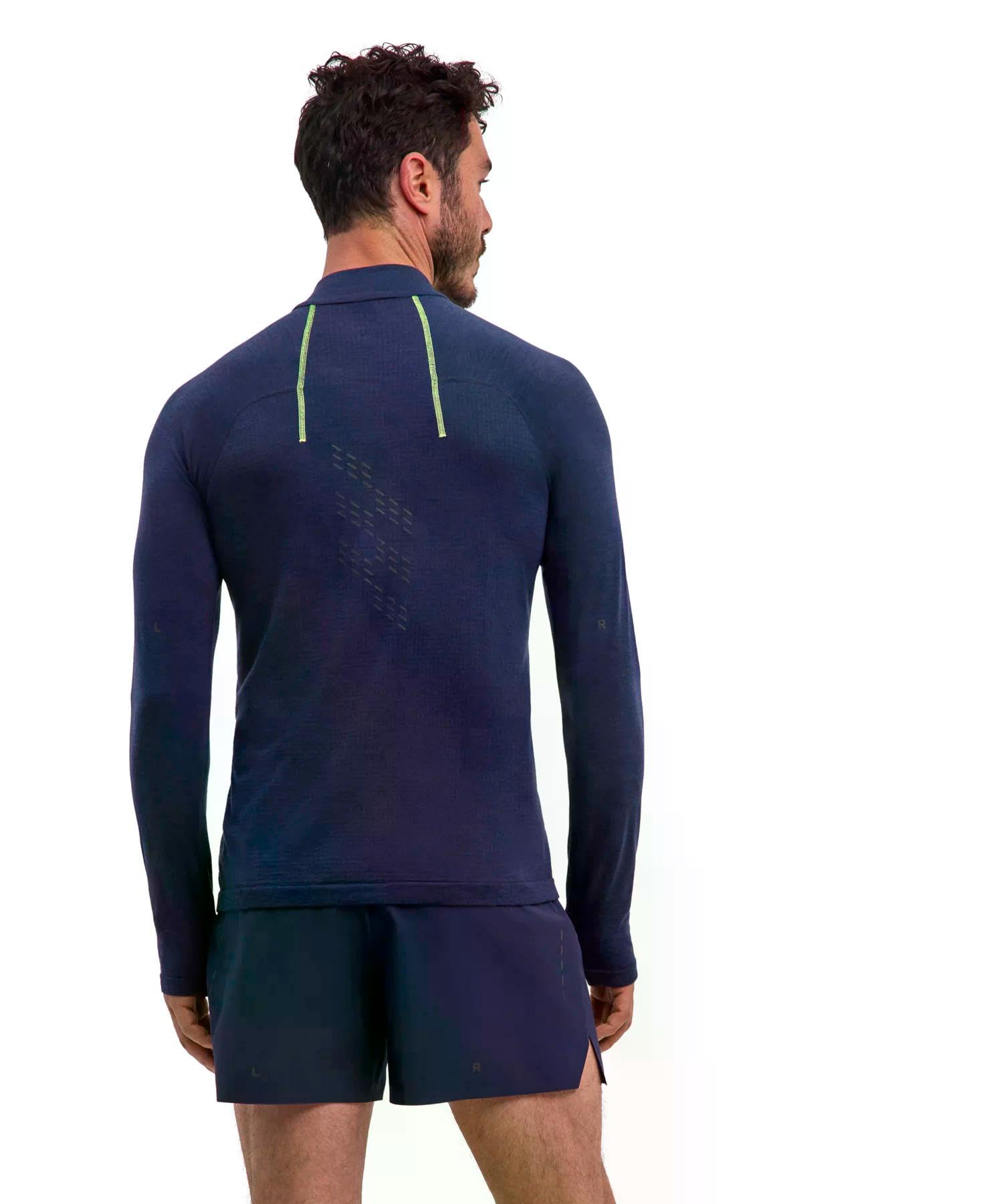 Falke Uomo Running Warm Pullover Regolazione dell'umidità Traspirante Asciugatura Rapida antiodore Lana Filo Funzionale 1 Pezzo