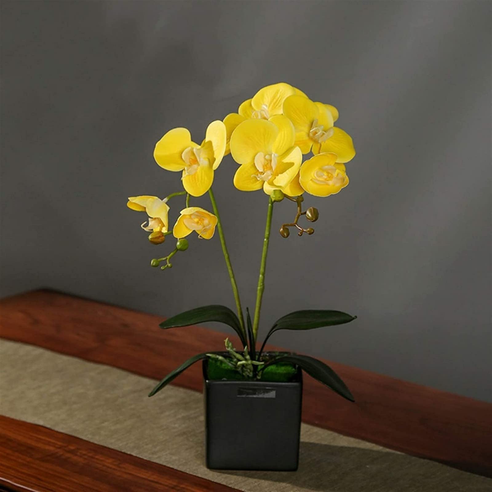 MYUYEE Artificial Flower Artificial Bonsai With Vase, Artificial Flower Fake Flower Artificial Orchid With Vase Faux Phalaenopsis Bonsai For Living Room Decor Faux Flowers Deskt