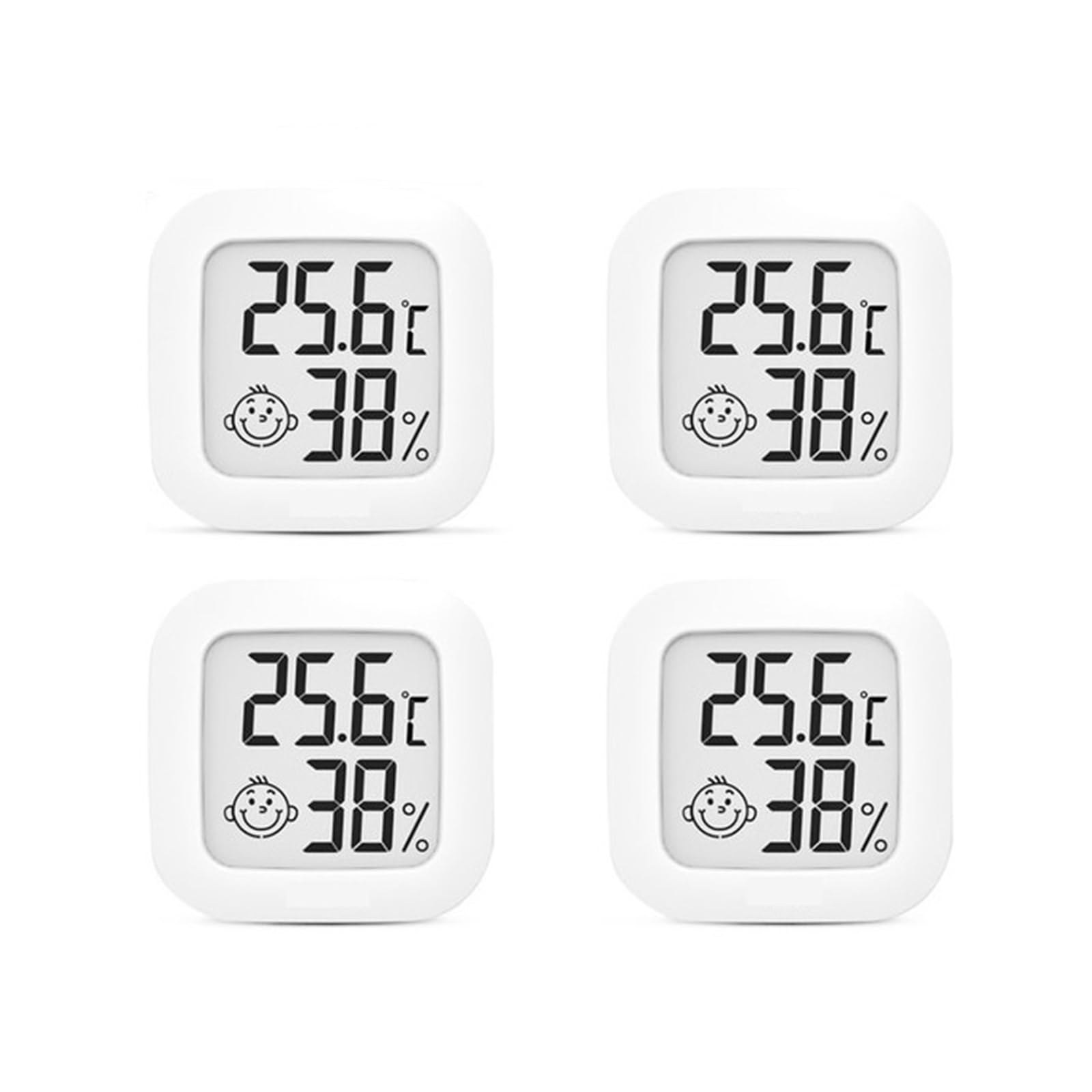 4 Paczka Mini Kryty Cyfrowy Termometr Higrometr Zestaw Miernik Wilgotności W Pomieszczeniu Wyświetlacz LCD Czujnik Temperatury I Dokładny Szybki Monitorowanie Czasie Rzeczywistym(4Pcs White)