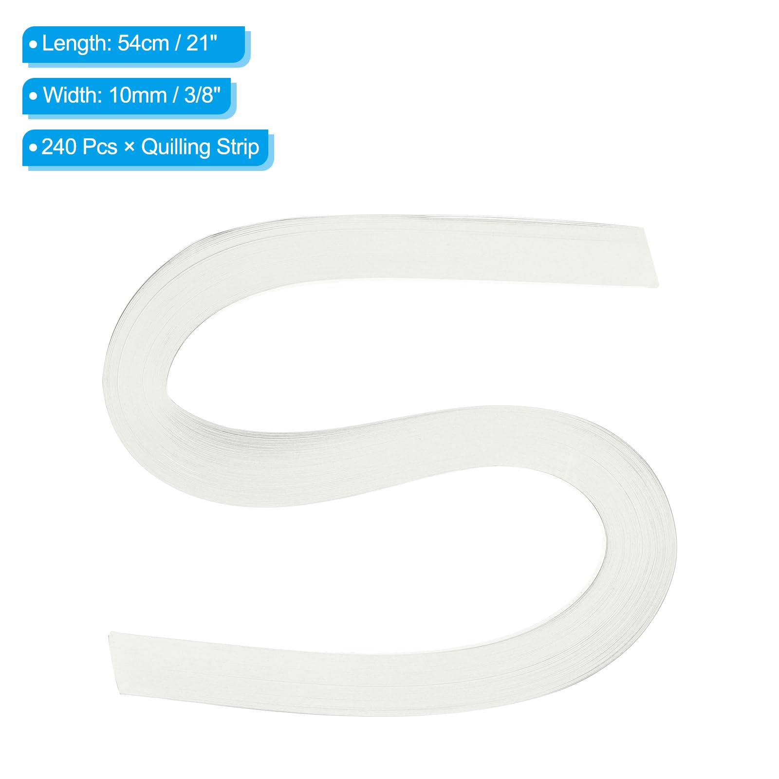 PATIKIL 240pcs Quilling Strips Paper 3/8"(10mm) 21"(54cm) Origami Paper Quilling Strip for Art DIY Hand Craft Christmas Cream White - Image 2