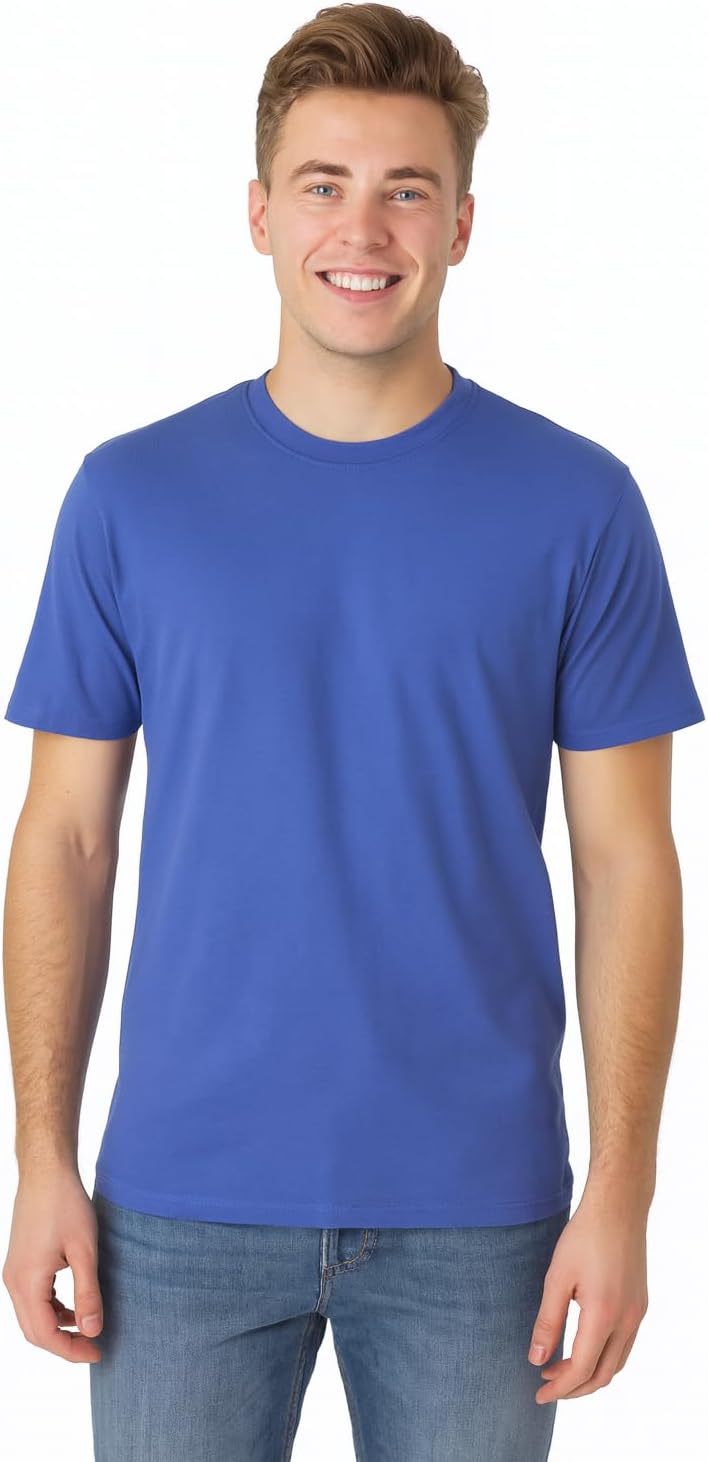 Men's 100% Cotton Crew Neck T-Shirt Classic Fit Plain Breathable & Soft Short Sleeve Tee | Pack of 1