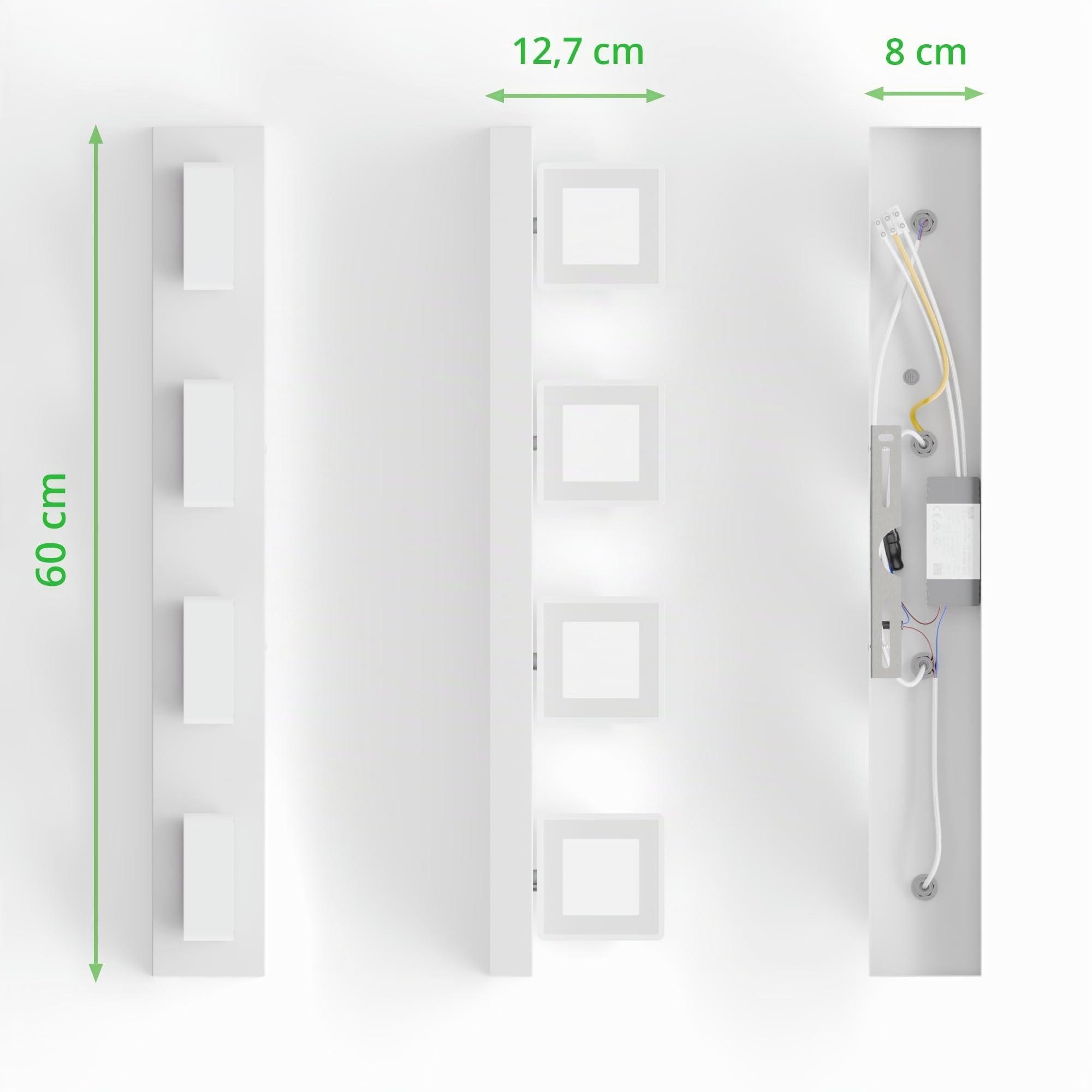 luz baño para espejo - aplique espejo baño Mirror Light, 60 cm, blanca, luz baño pared LED para baño, aplique baño, lampara pared para interiores, lámpara con luz cálida, 2700 Kelvin