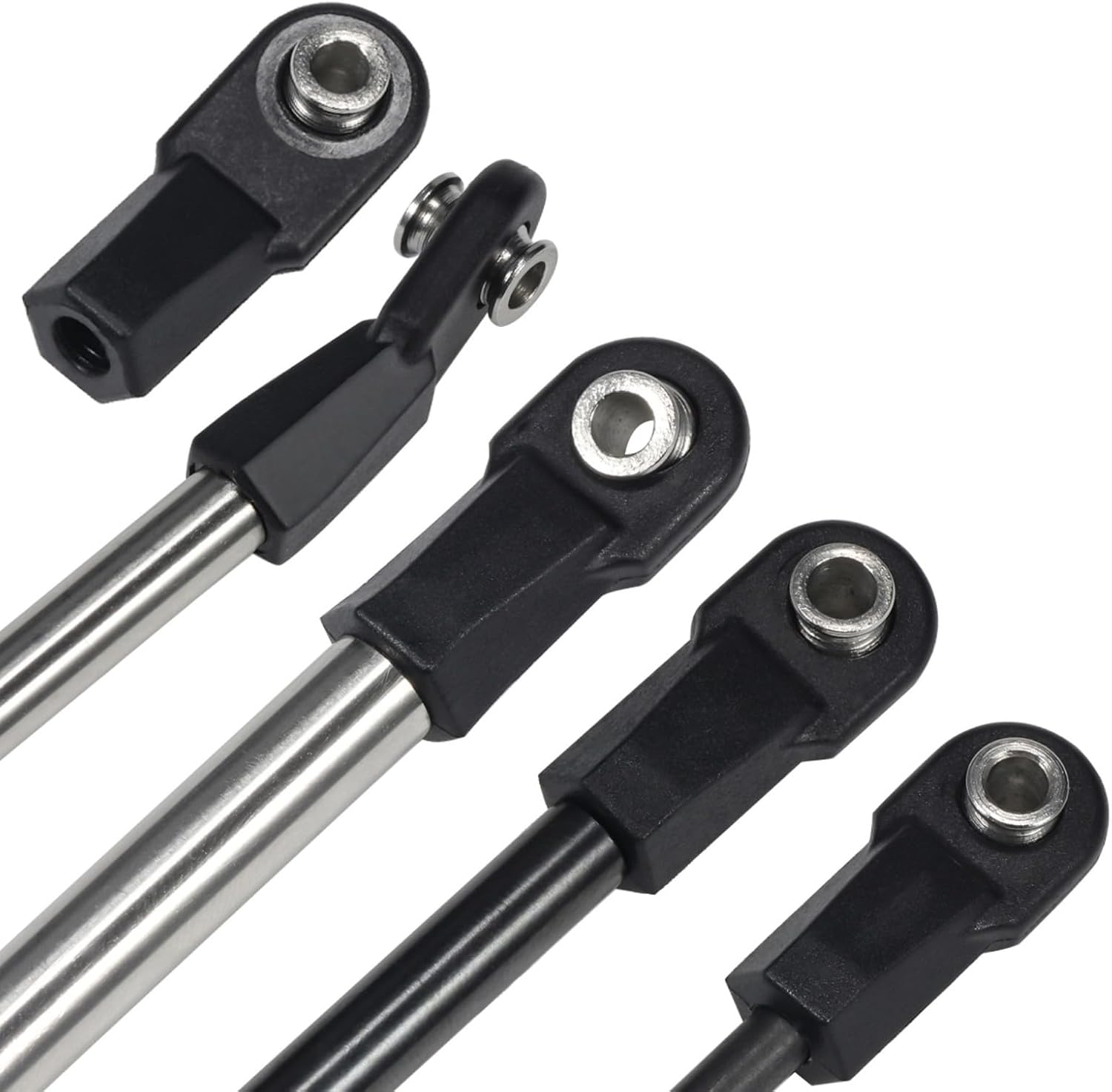 20pcs Link Rod End M4 Ball Joint Head for 1/10 RC Crawler Car for Traxxas TRX‑4 TRX6 SCX10 D90 TF2 CC01 Gen7 Gen8 Upgrades (20pcs Bent)