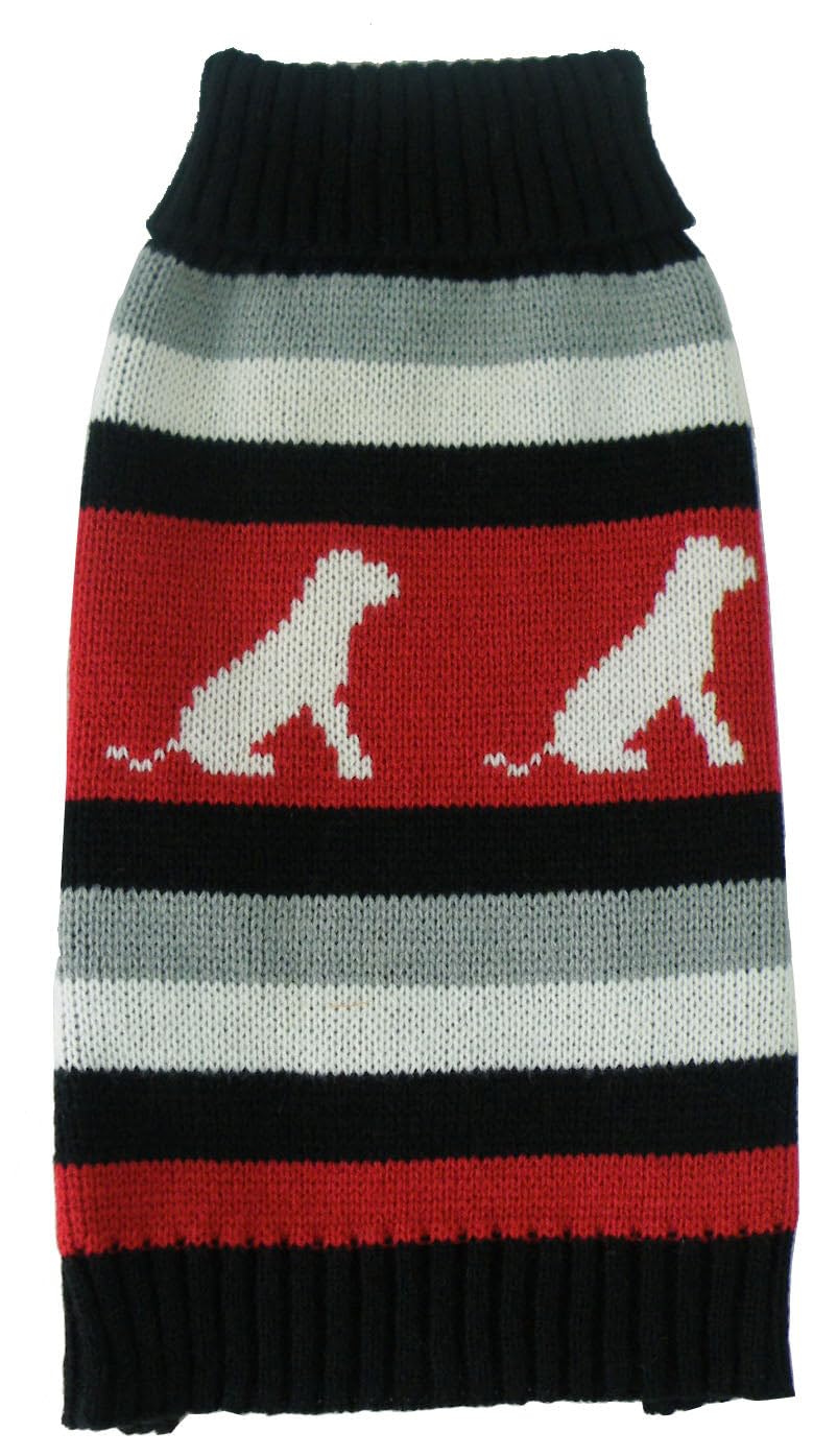 PetLife Chien à Motif à Rayures Mode côtelé col roulé Pull pour Animal Domestique