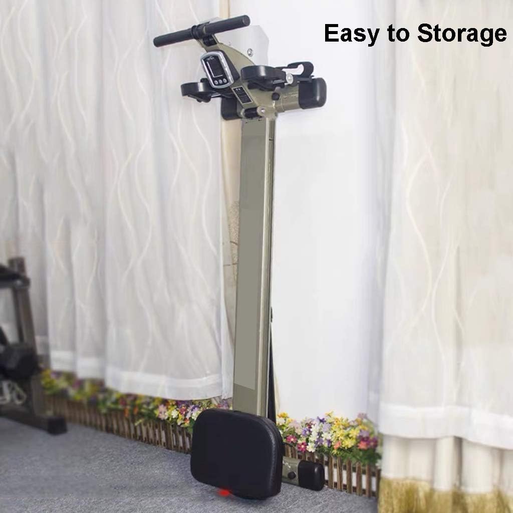 Foldable Trac Glider Rowing Machine Workout Equipment 12 Resistance Setting with LCD Display 440 LB Weight Capacity for Home Gym