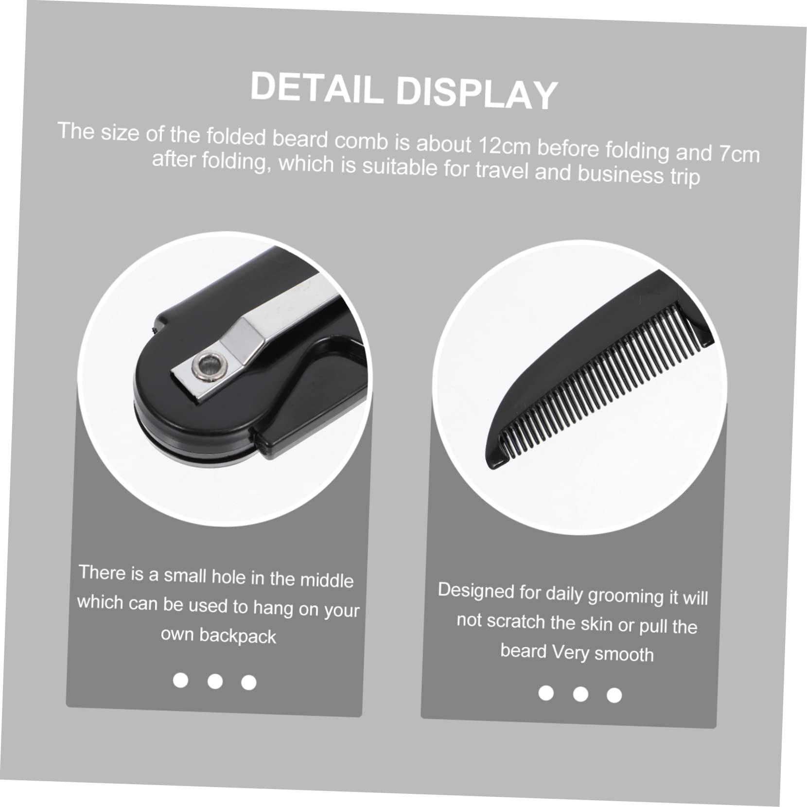 VICASKY Men's Folding Hair Combs 4 Pack Mustache Brush Beard Comb Hair Accessory Compact Portable for Travel Home