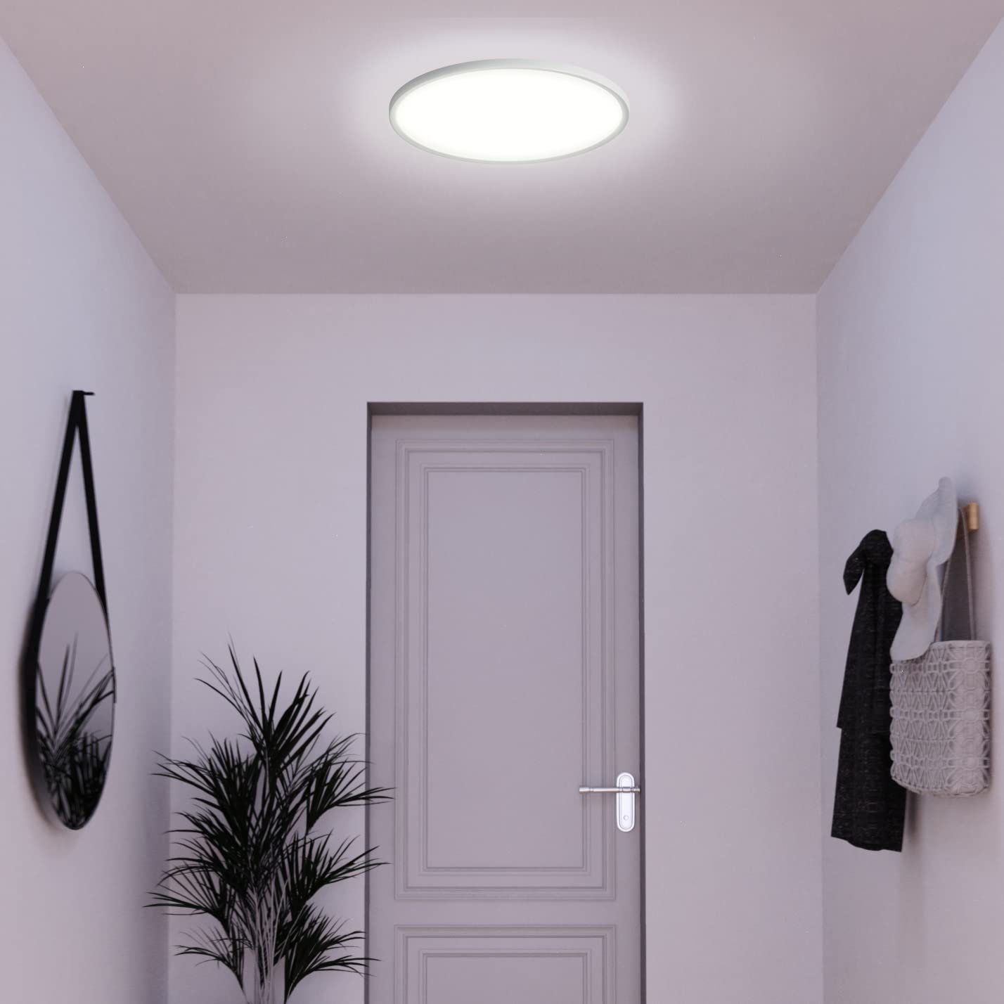 tint Smarte LED-Deckenleuchte AMELA – Steuerbar per Bluetooth, Alexa oder Fernbedienung – Dimmbare Deckenlampe mit weißem Licht 1800-6500 K – Ø 30 cm…