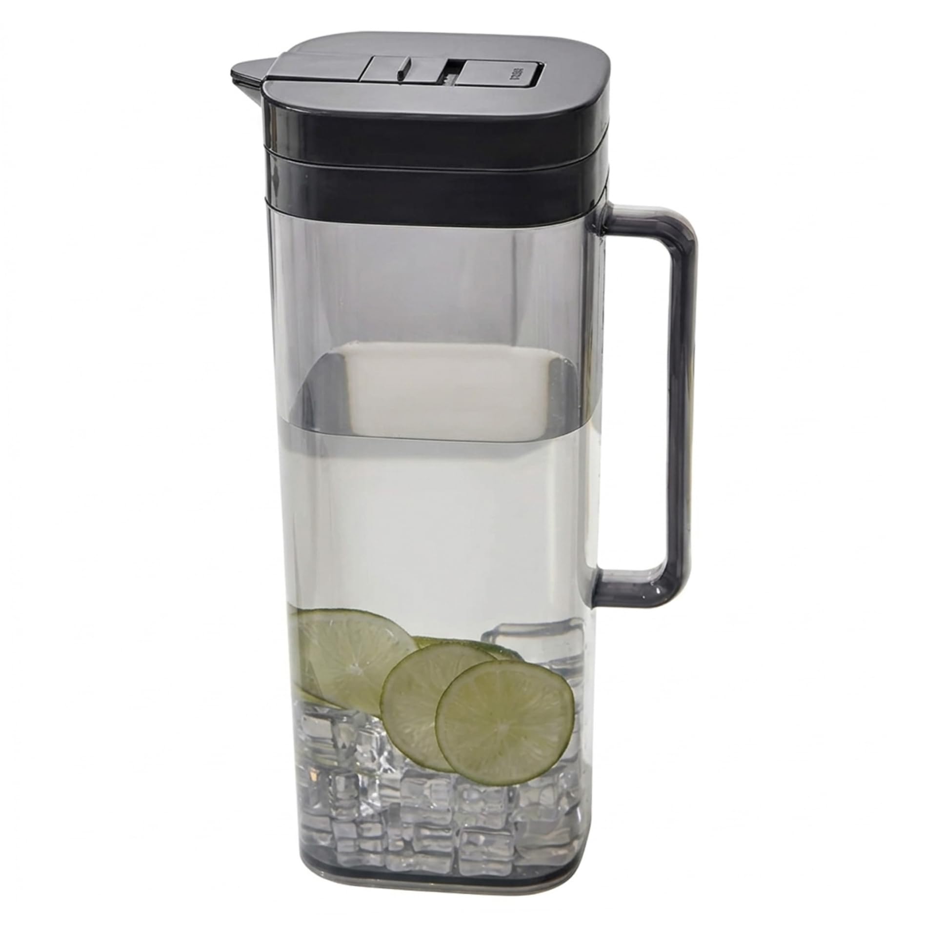 Plastic Pitcher - 2L Clear Flip-Top Water Jug with Leak-Proof Lock, Sturdy Drink Pitcher for Iced Tea Cold Brew Juice